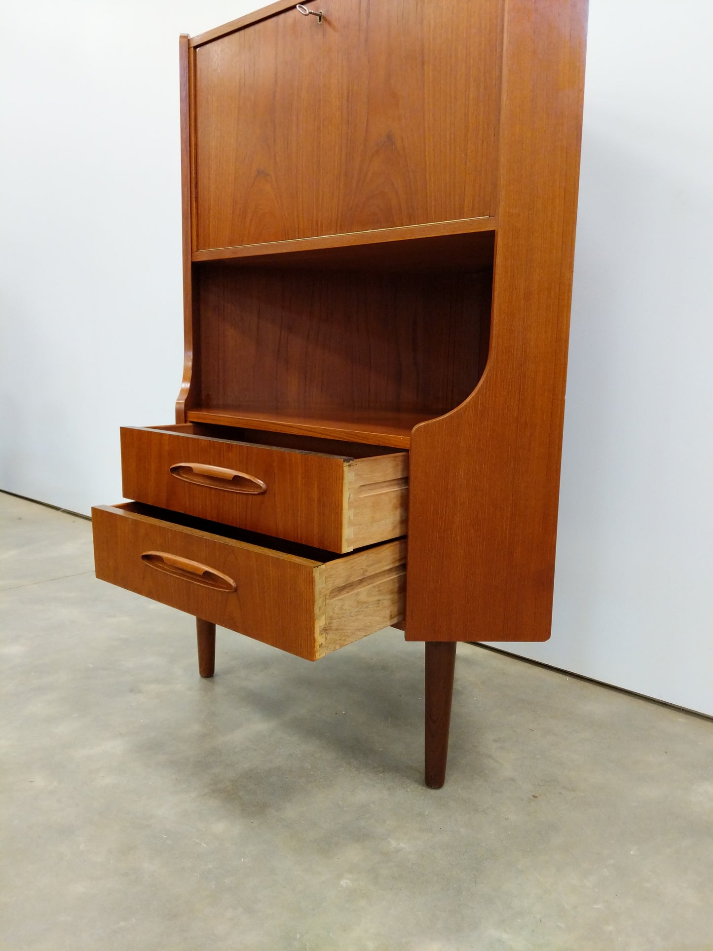 Vintage Danish Modern Teak Corner Cabinet by Aulum