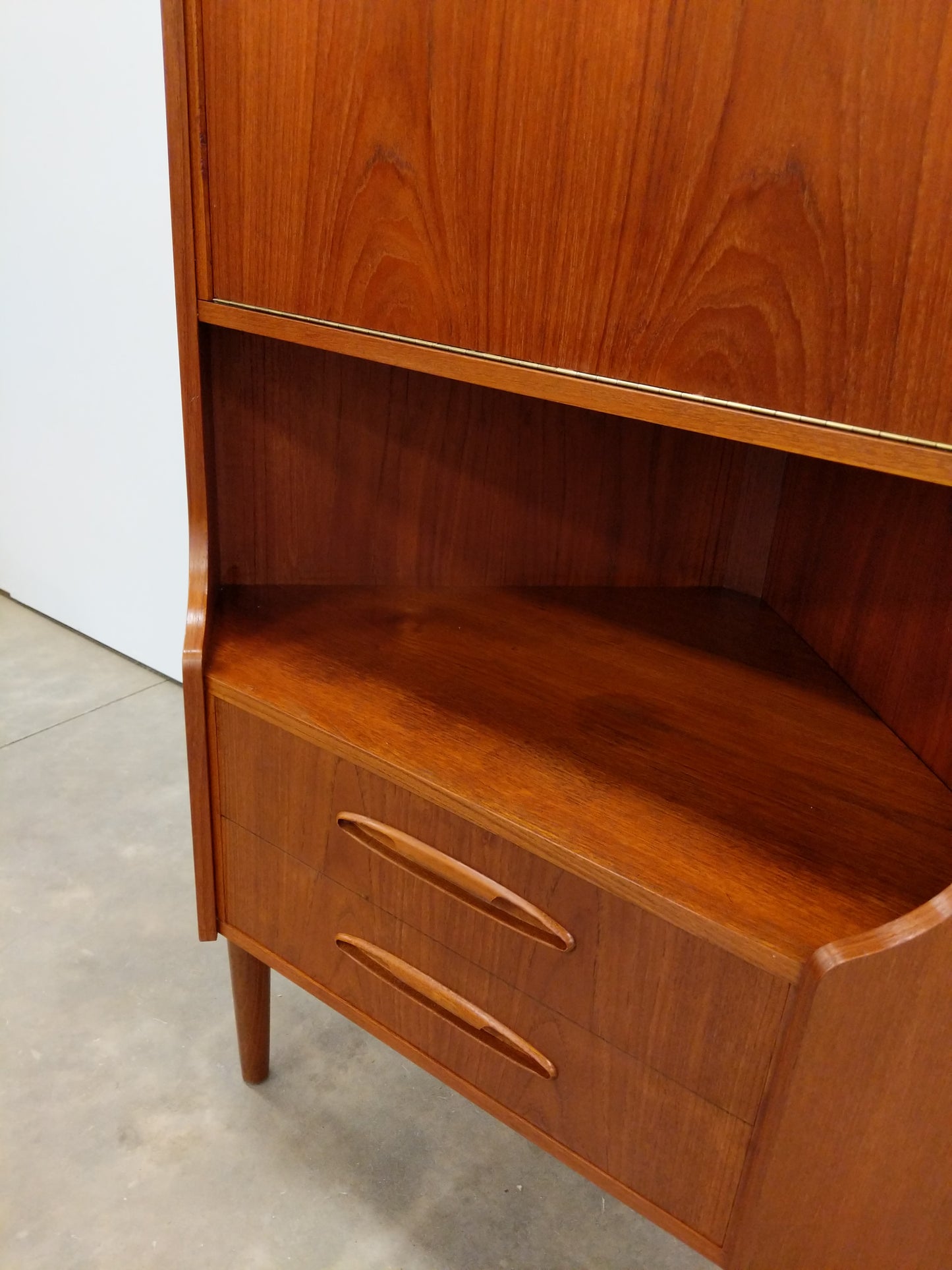 Vintage Danish Modern Teak Corner Cabinet by Aulum