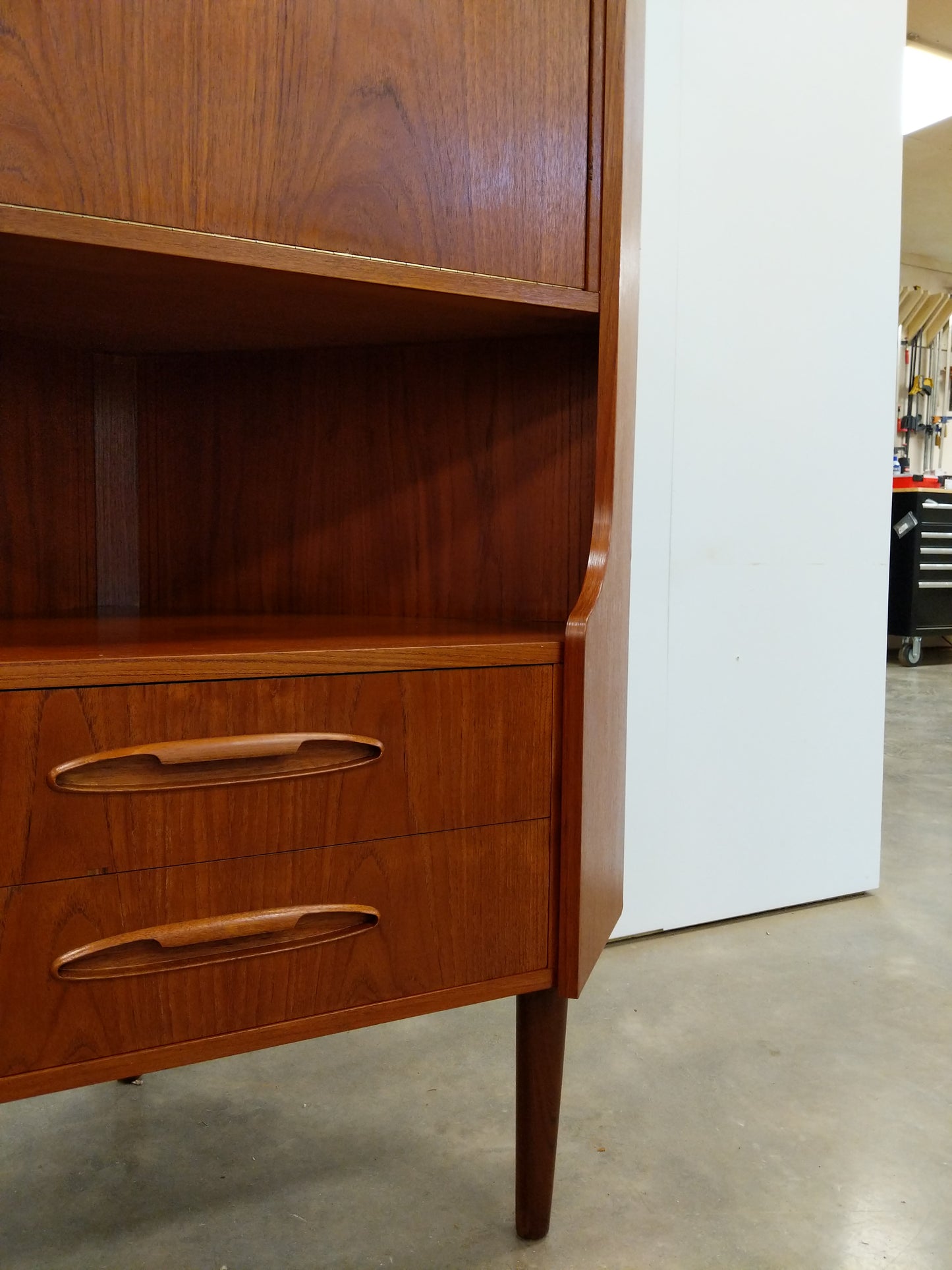 Vintage Danish Modern Teak Corner Cabinet by Aulum