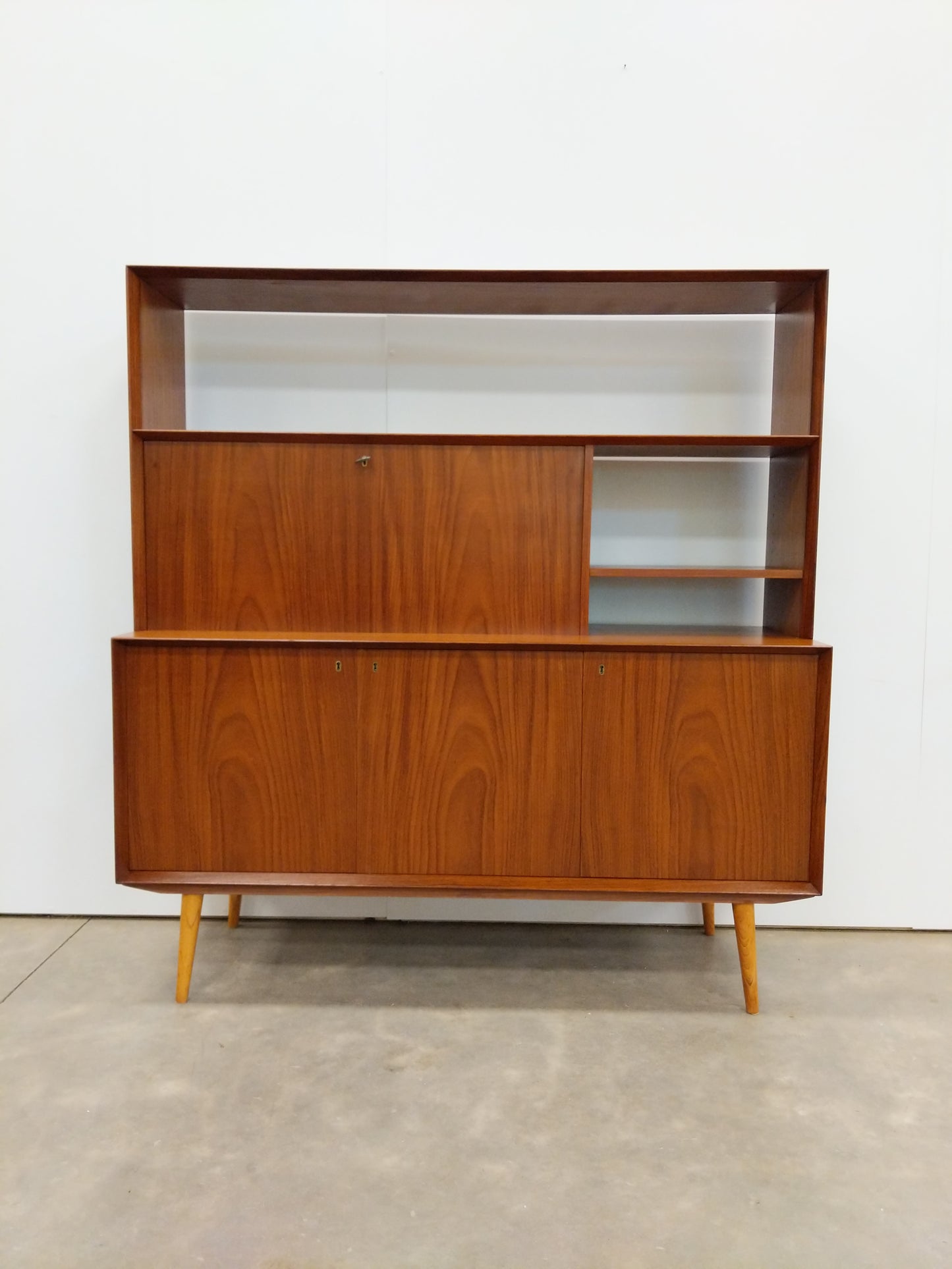 Vintage Swedish Modern Teak Sideboard / Secretary Desk by Brantorps