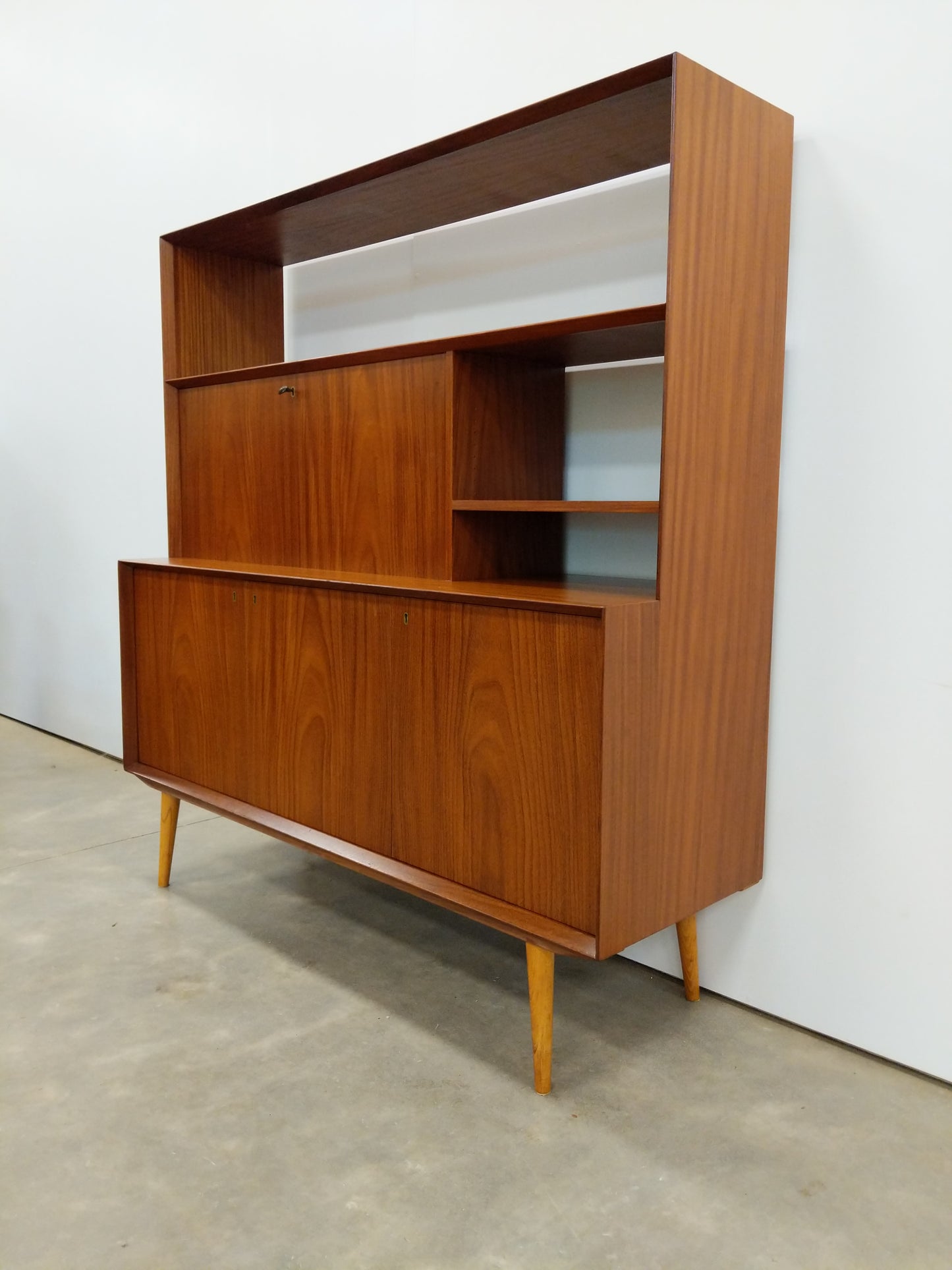 Vintage Swedish Modern Teak Sideboard / Secretary Desk by Brantorps
