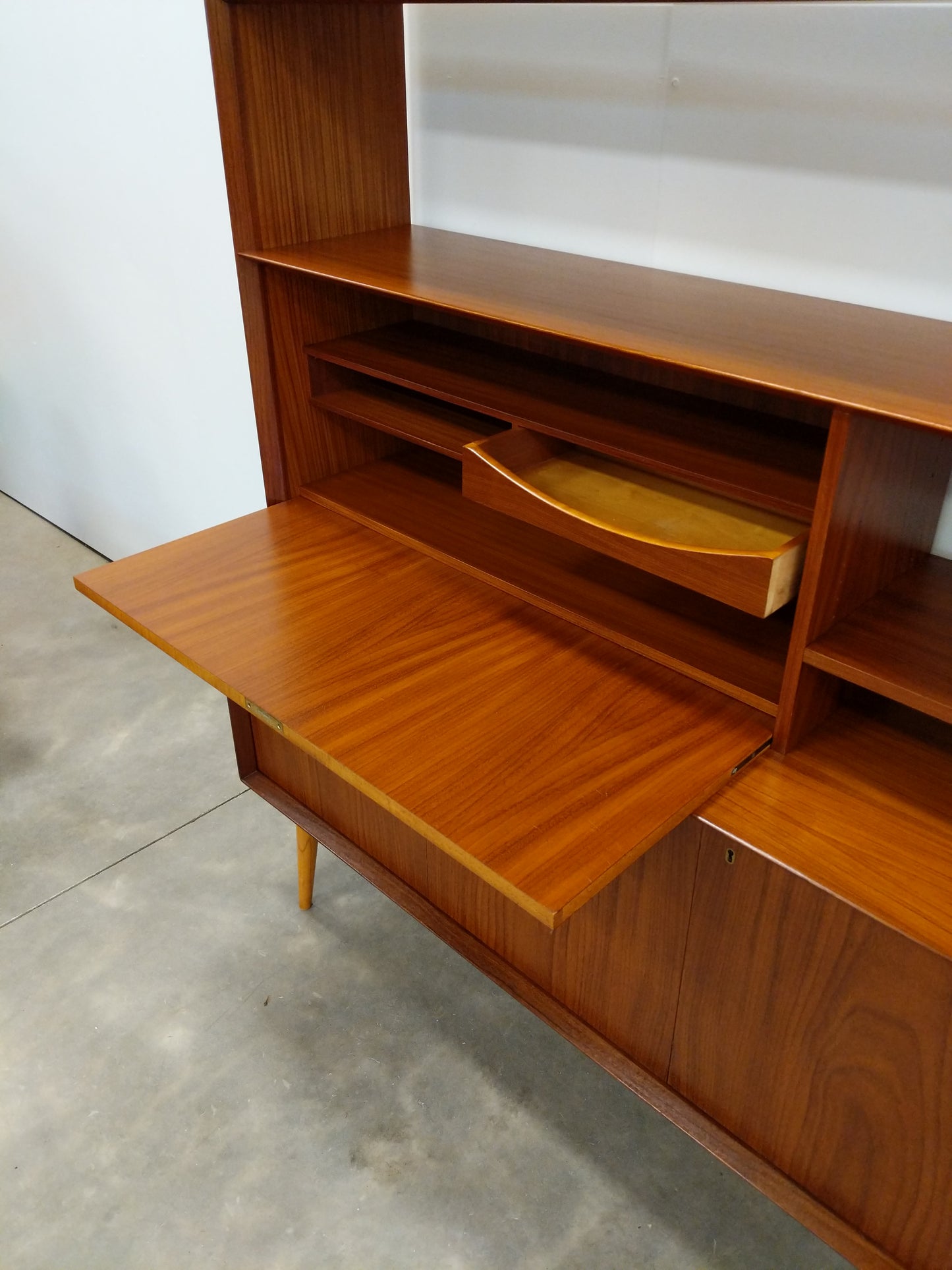 Vintage Swedish Modern Teak Sideboard / Secretary Desk by Brantorps