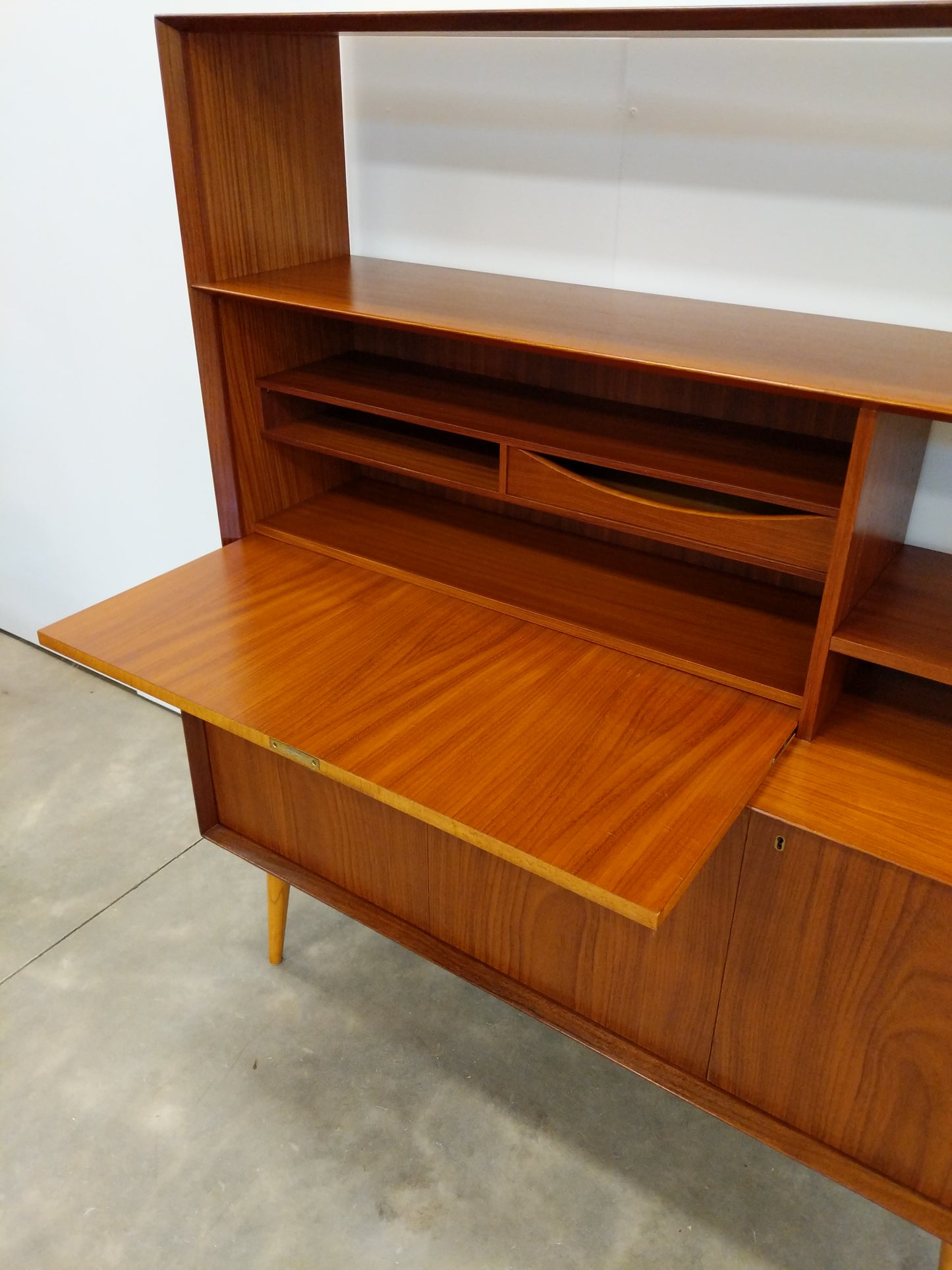 Vintage Swedish Modern Teak Sideboard / Secretary Desk by Brantorps