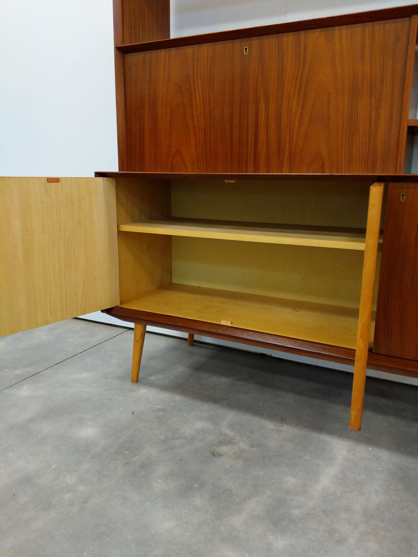 Vintage Swedish Modern Teak Sideboard / Secretary Desk by Brantorps
