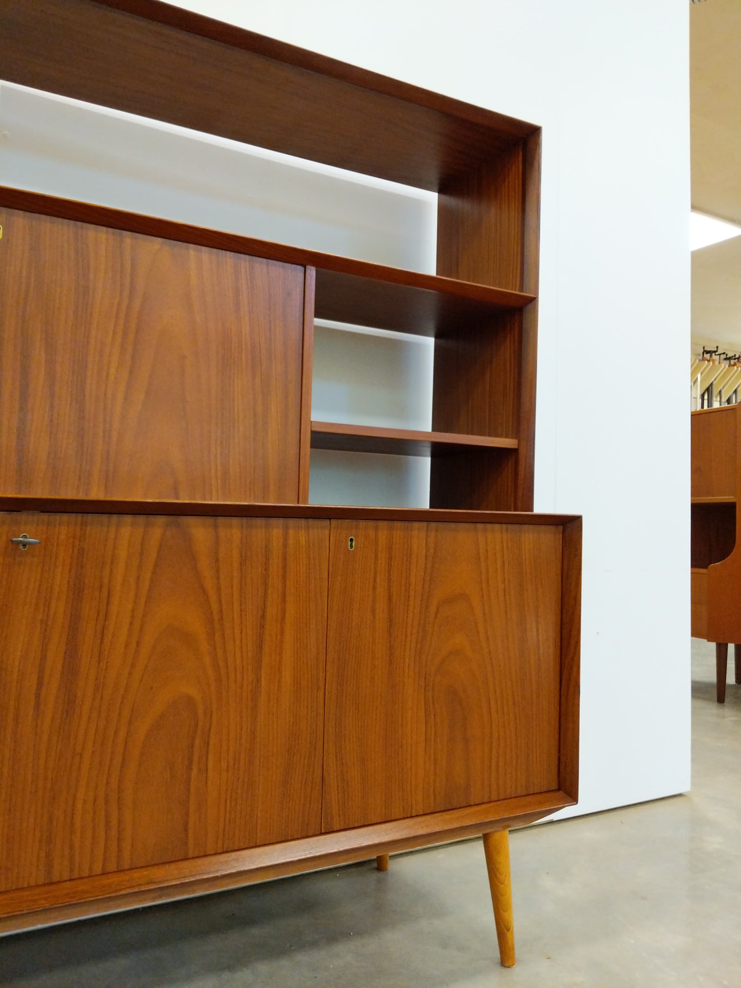 Vintage Swedish Modern Teak Sideboard / Secretary Desk by Brantorps