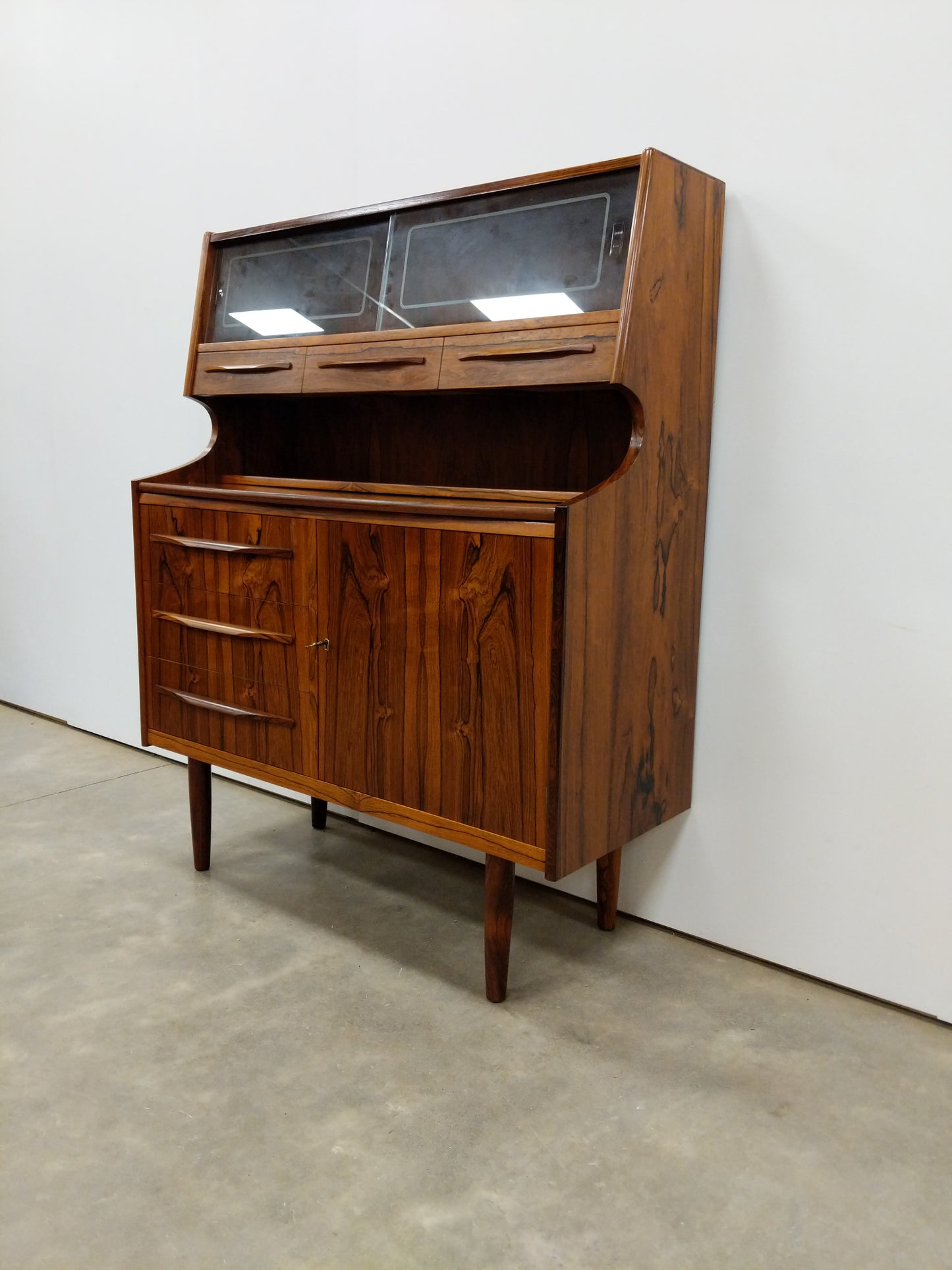 Vintage Danish Modern Rosewood Secretary Desk