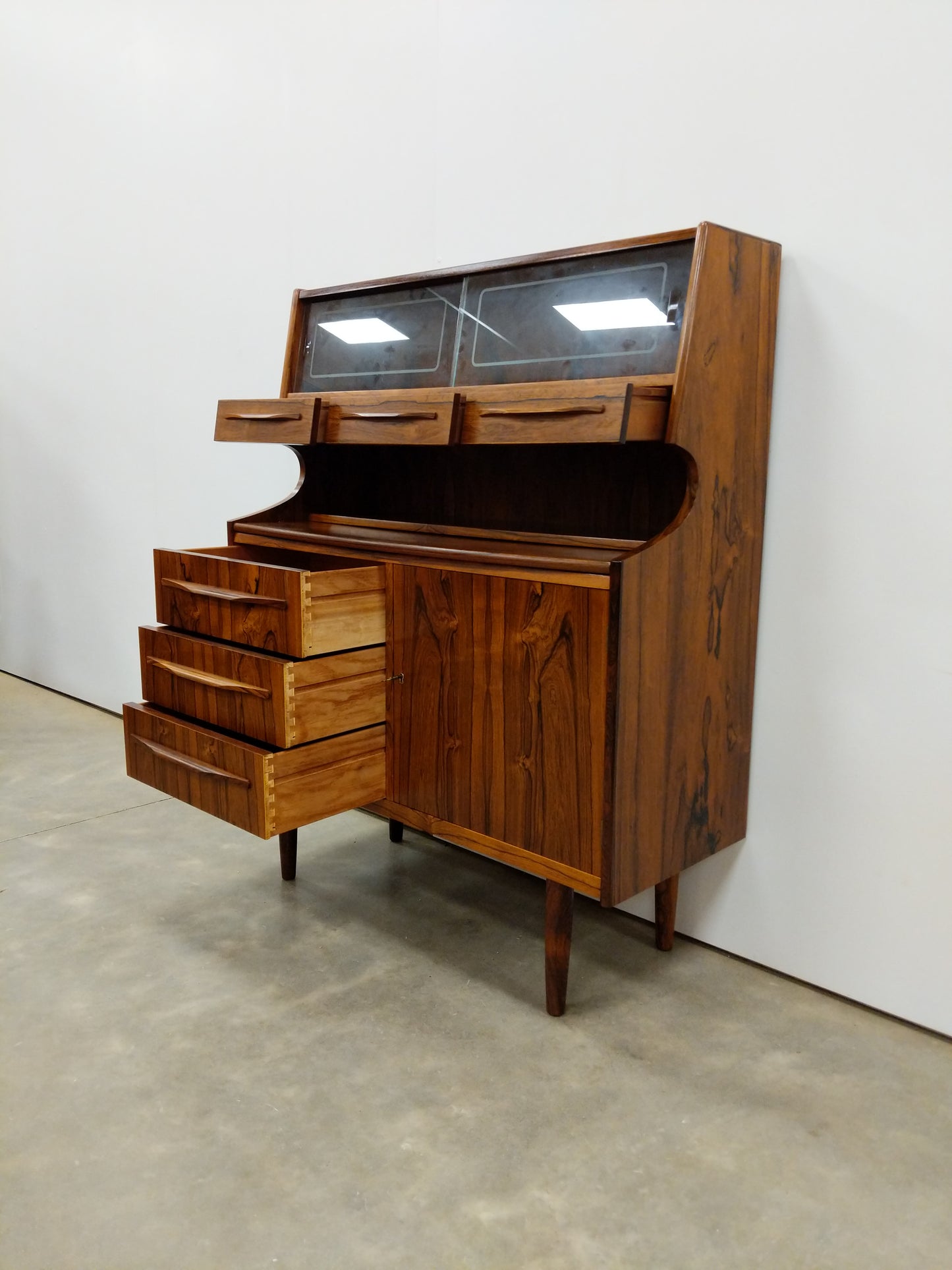 Vintage Danish Modern Rosewood Secretary Desk