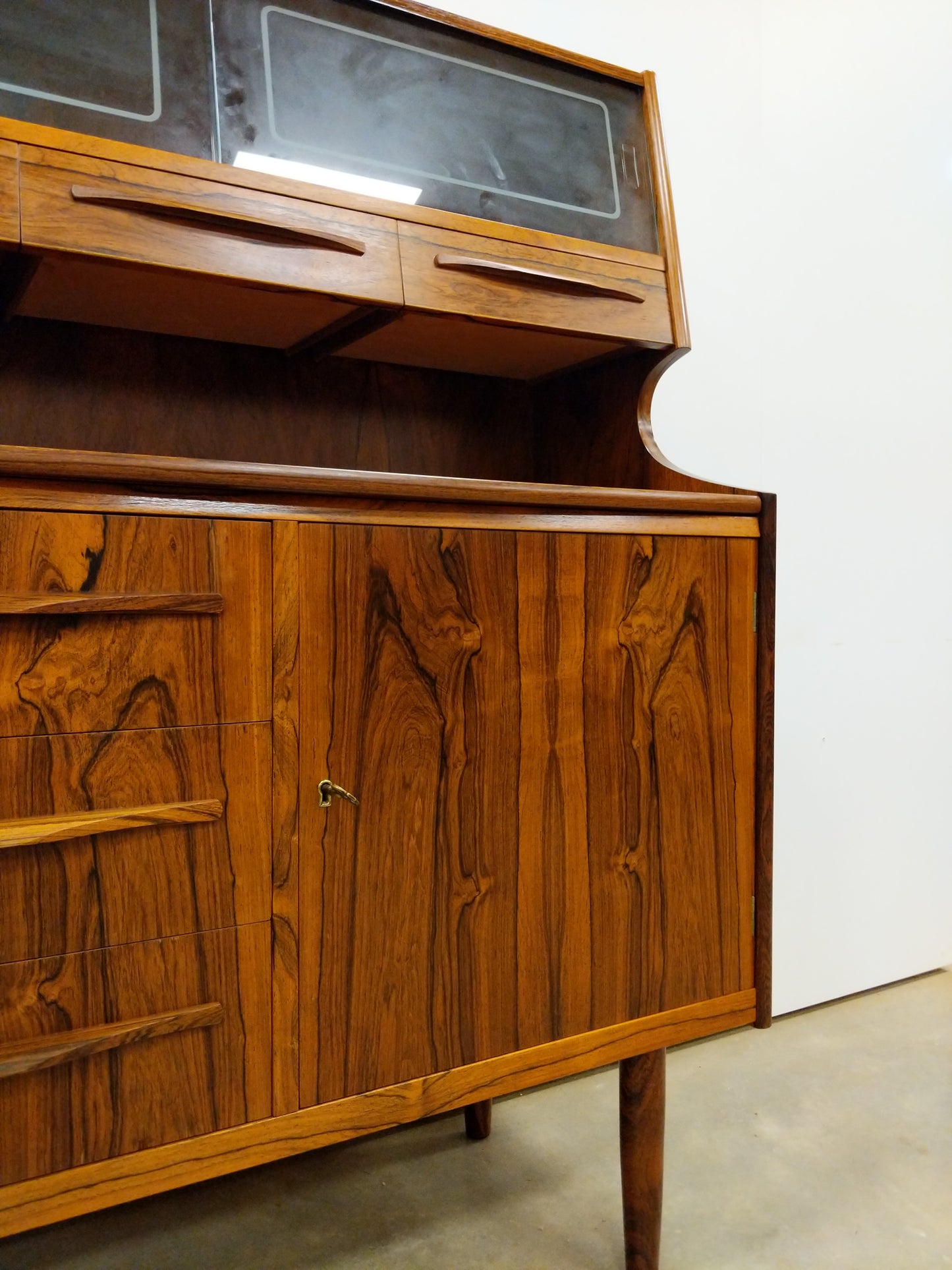 Vintage Danish Modern Rosewood Secretary Desk
