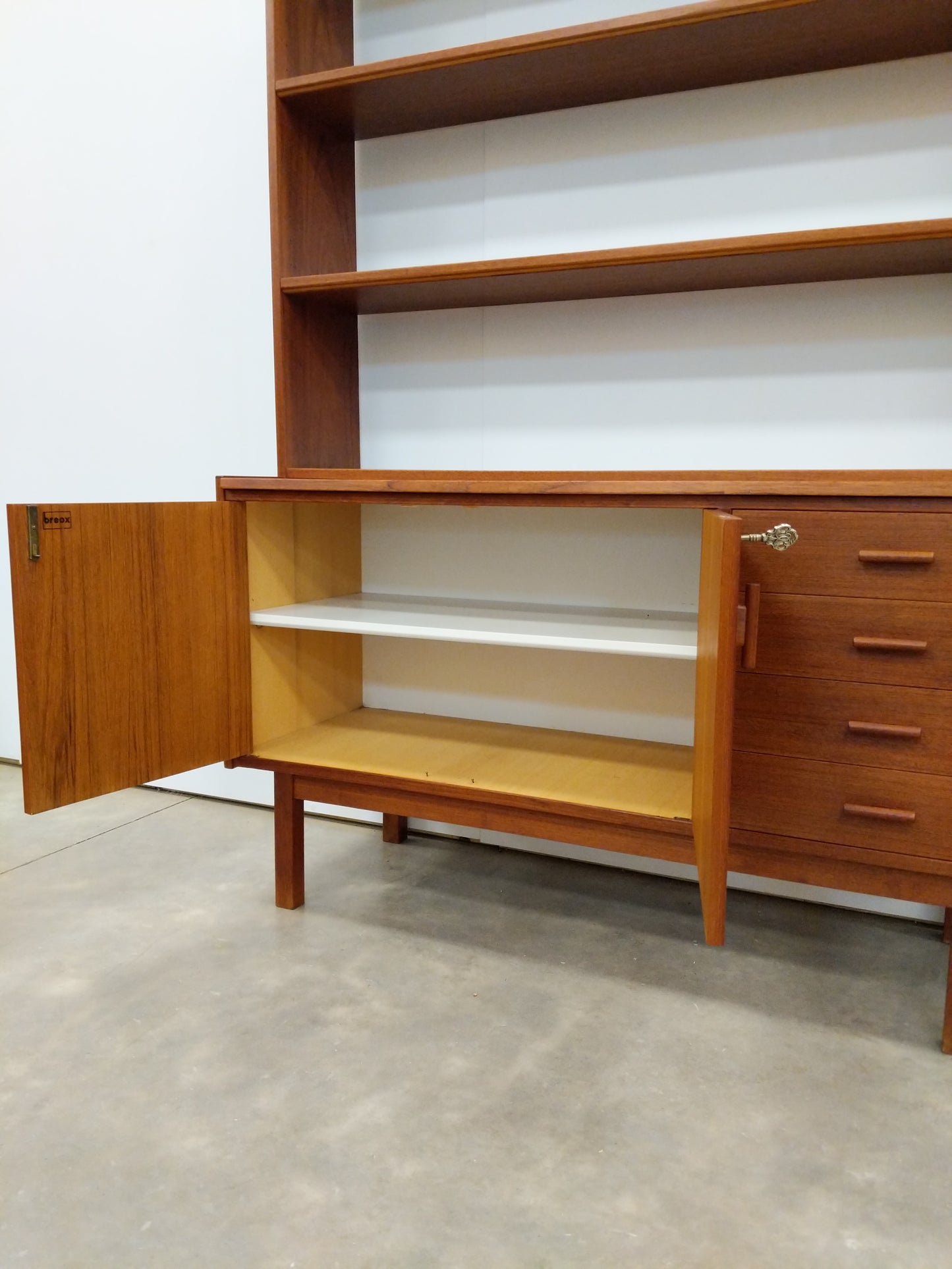 Vintage Swedish Modern Teak Sideboard / Secretary Desk by Breox