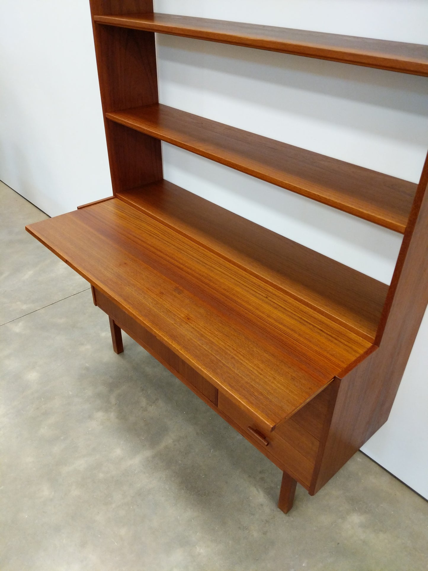 Vintage Swedish Modern Teak Sideboard / Secretary Desk by Breox