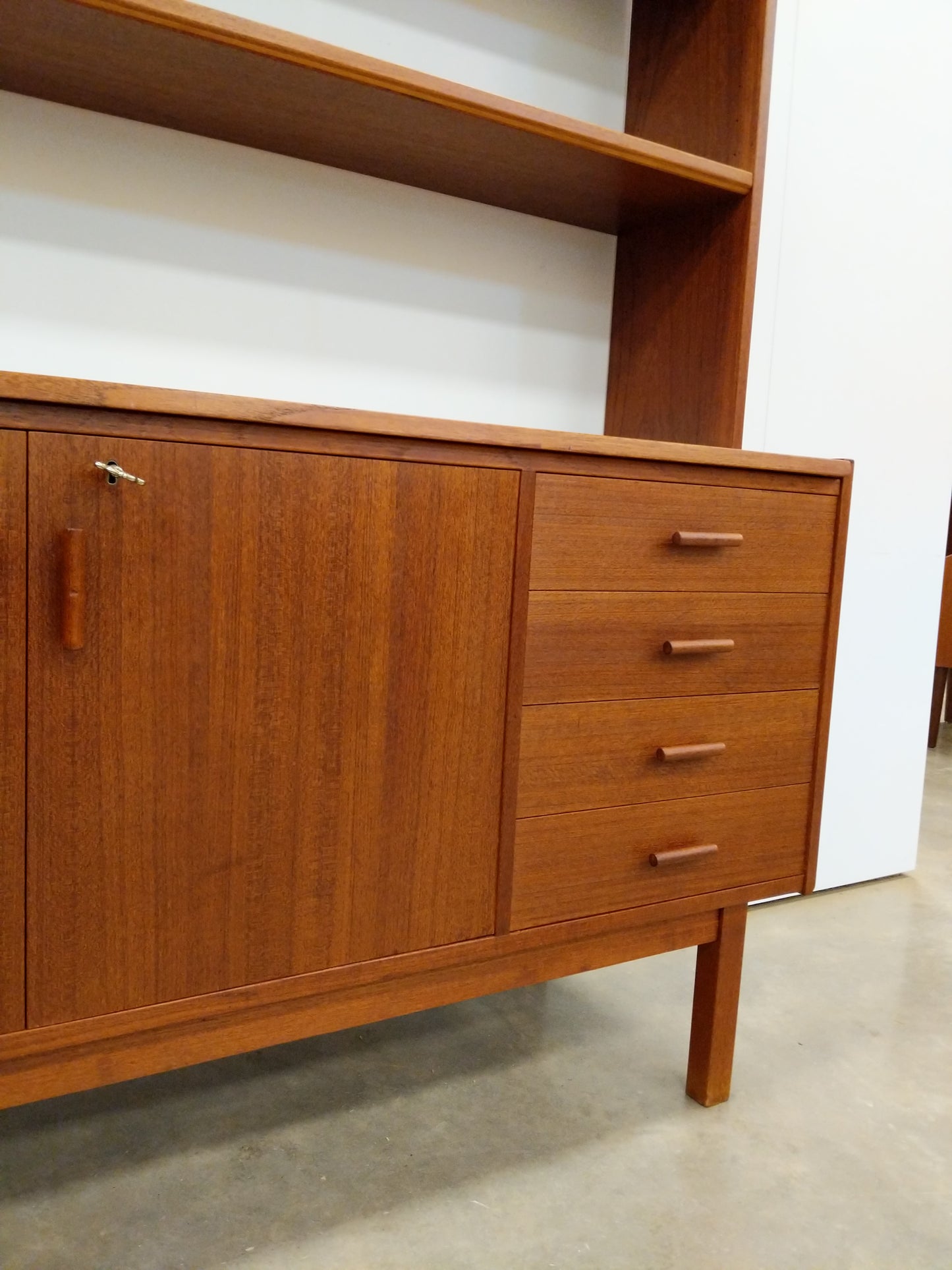 Vintage Swedish Modern Teak Sideboard / Secretary Desk by Breox