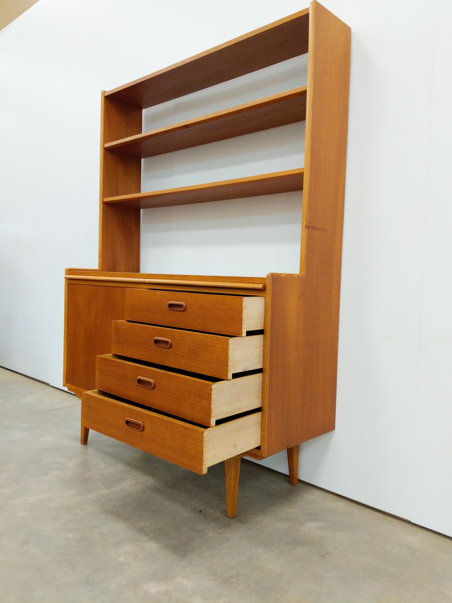 Vintage Danish Modern Teak Sideboard / Secretary Desk