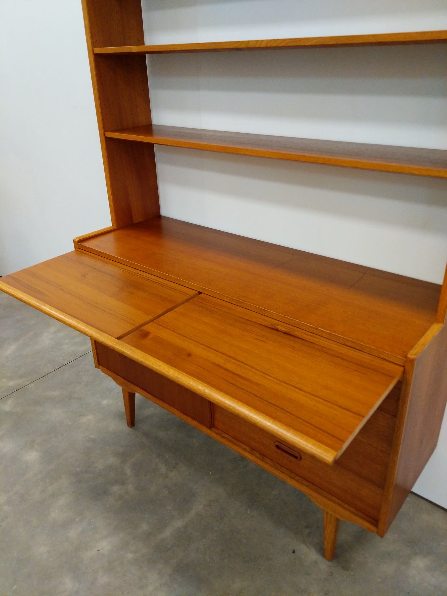 Vintage Danish Modern Teak Sideboard / Secretary Desk