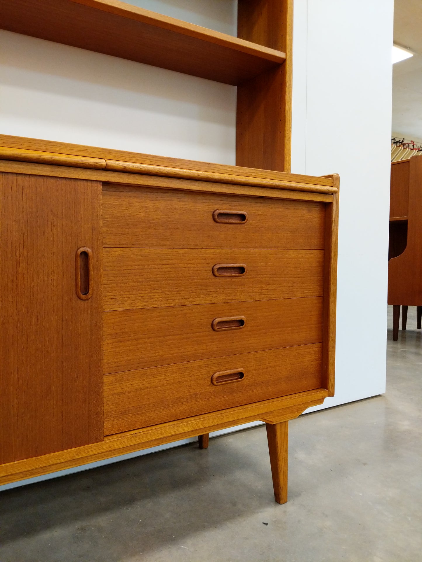 Vintage Danish Modern Teak Sideboard / Secretary Desk