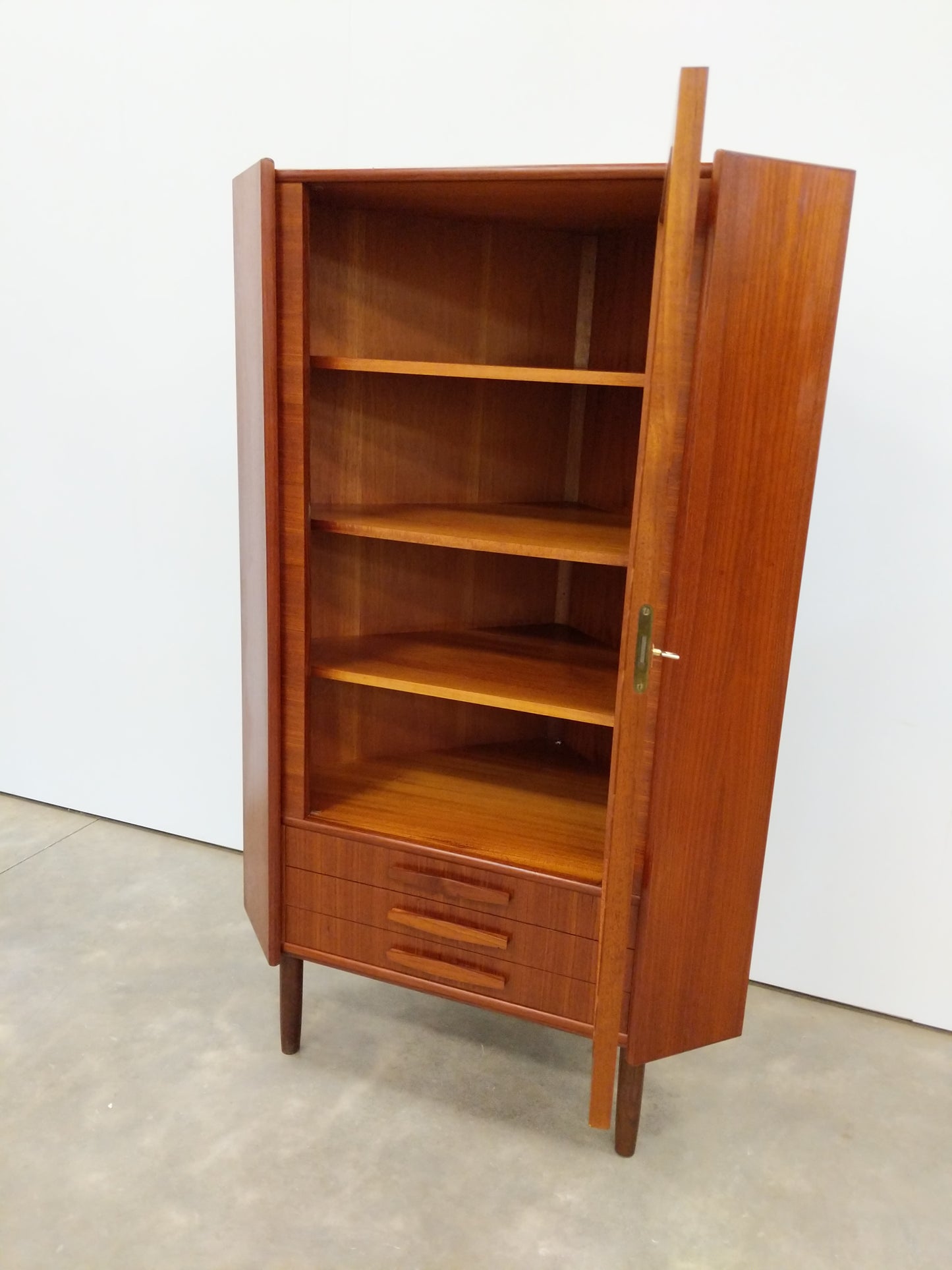 Vintage Danish Modern Teak Corner Cabinet by P. Rimme's