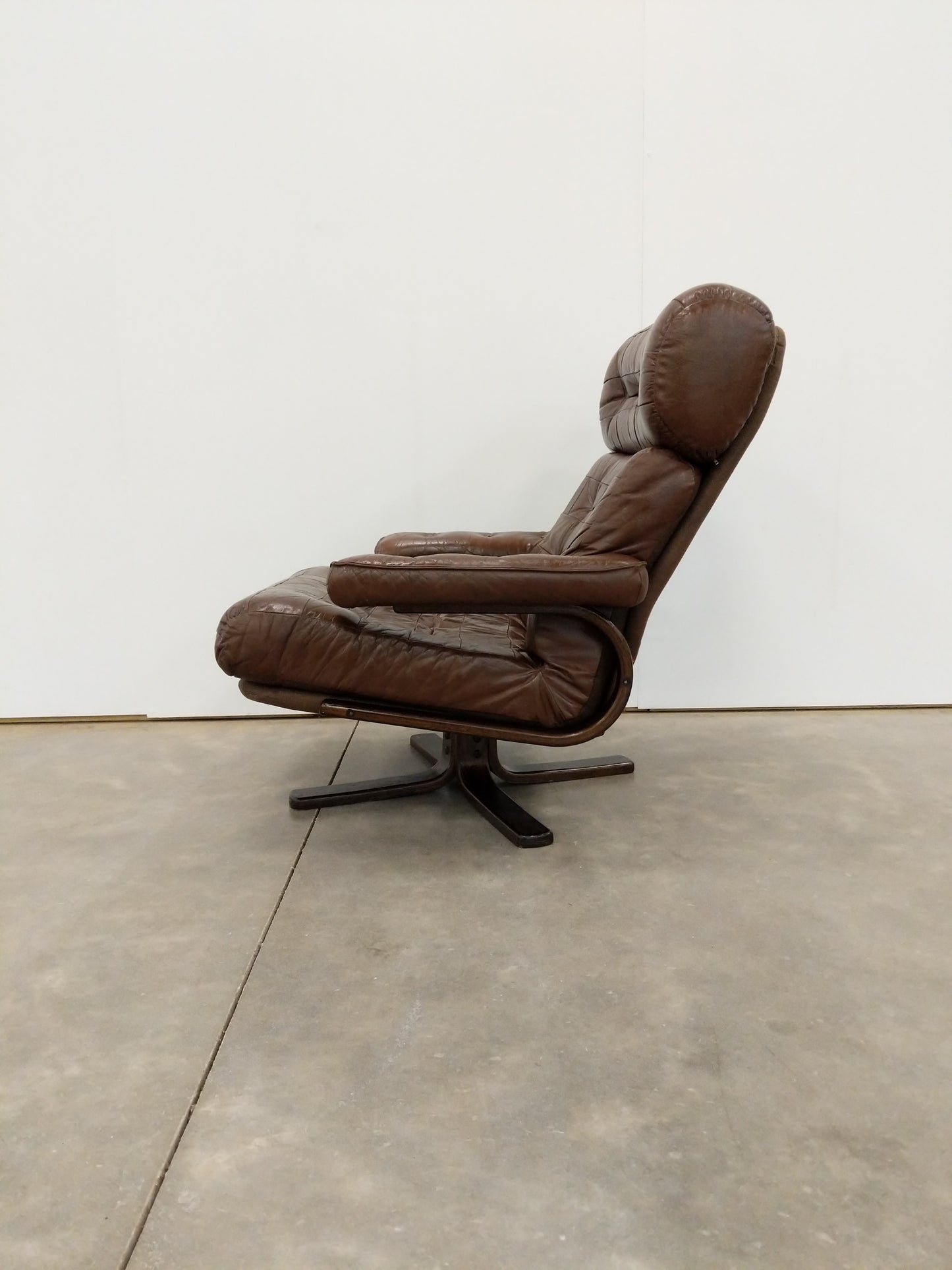 Vintage Danish Modern Leather Lounge Chair