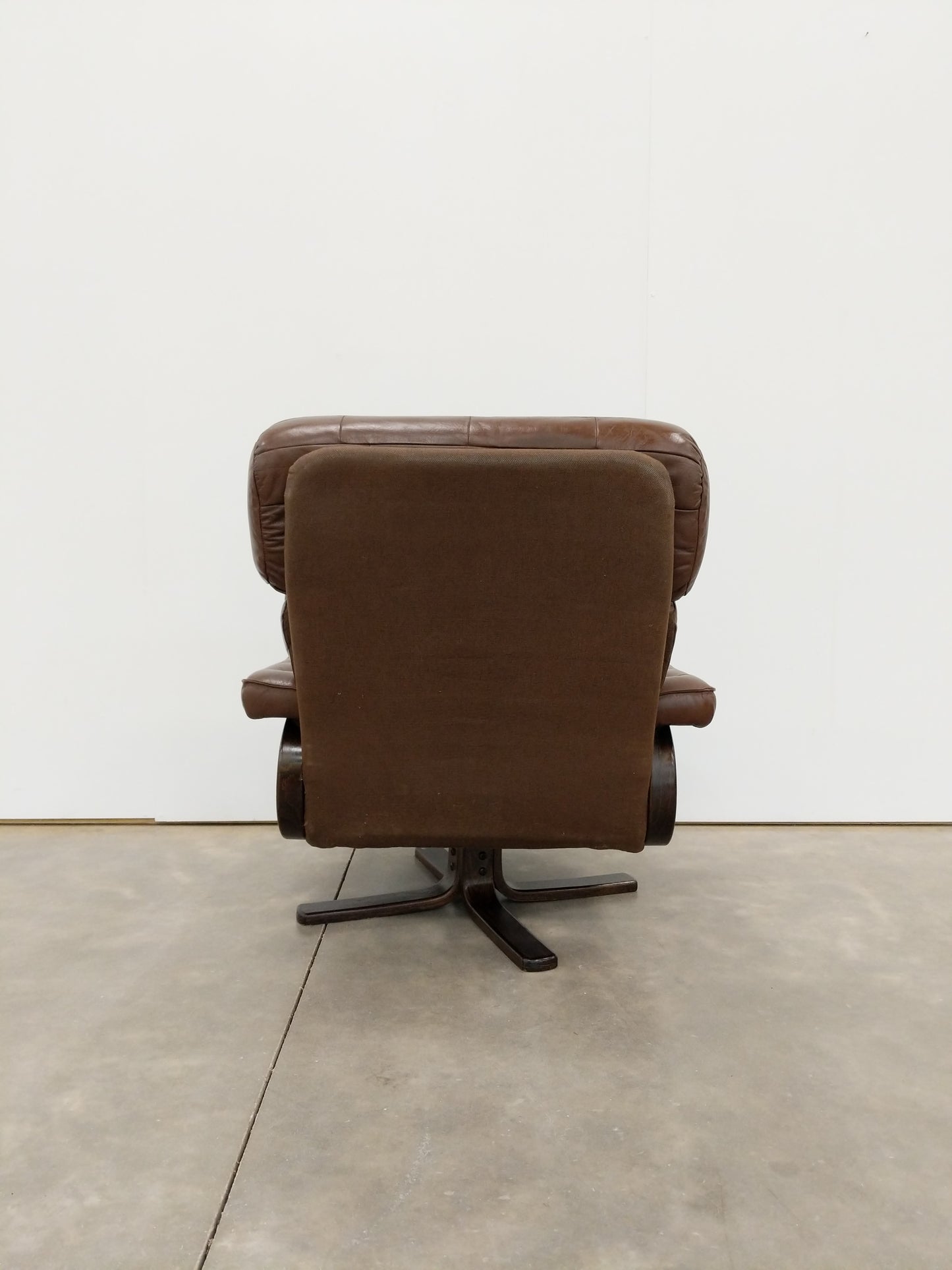 Vintage Danish Modern Leather Lounge Chair