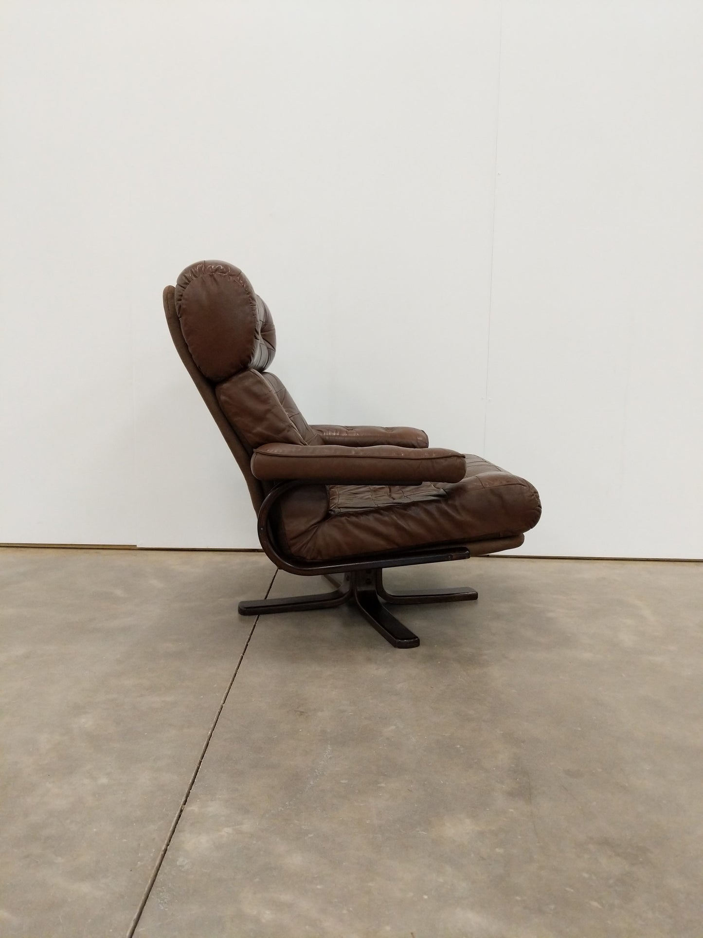 Vintage Danish Modern Leather Lounge Chair