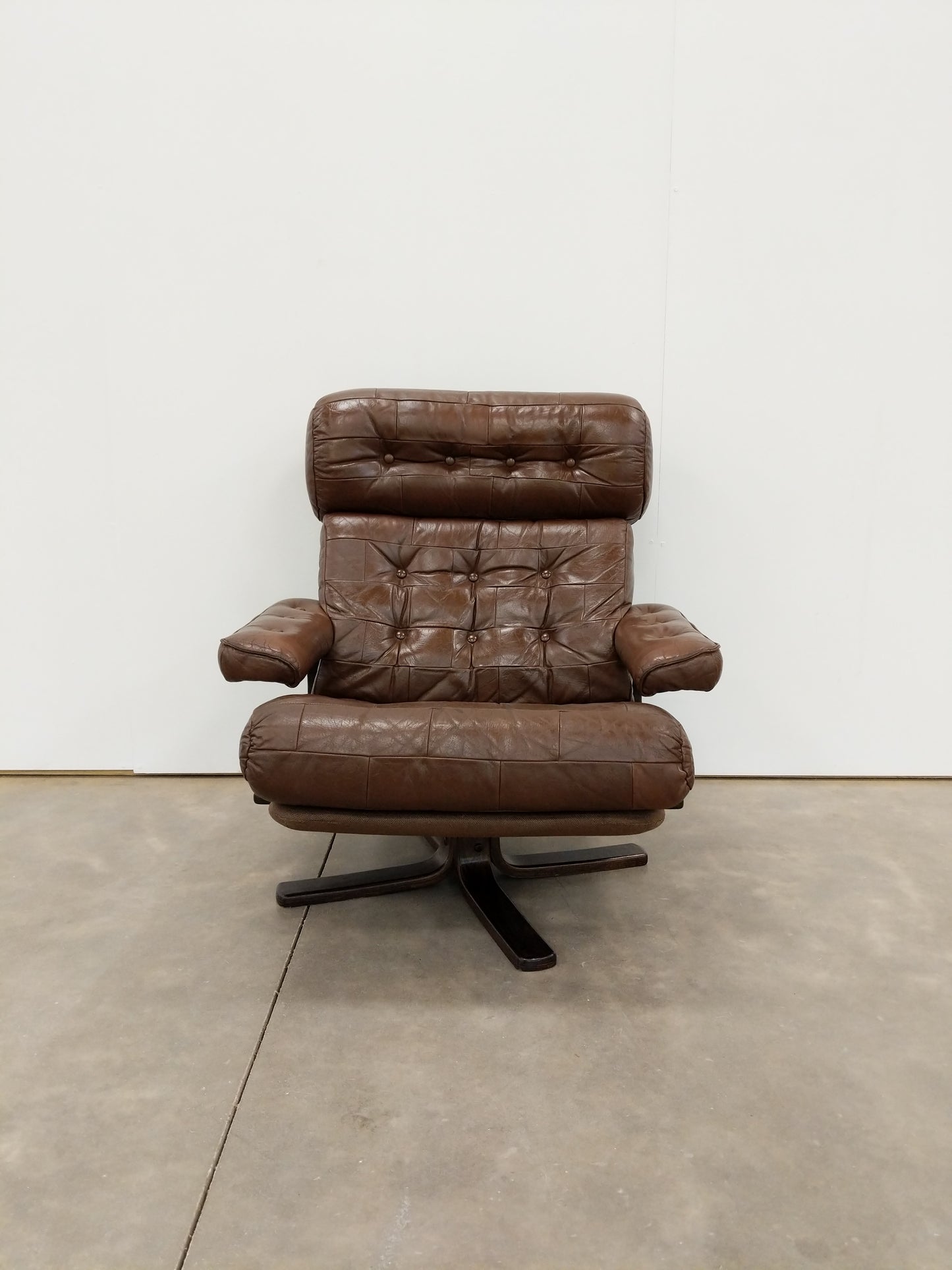 Vintage Danish Modern Leather Lounge Chair