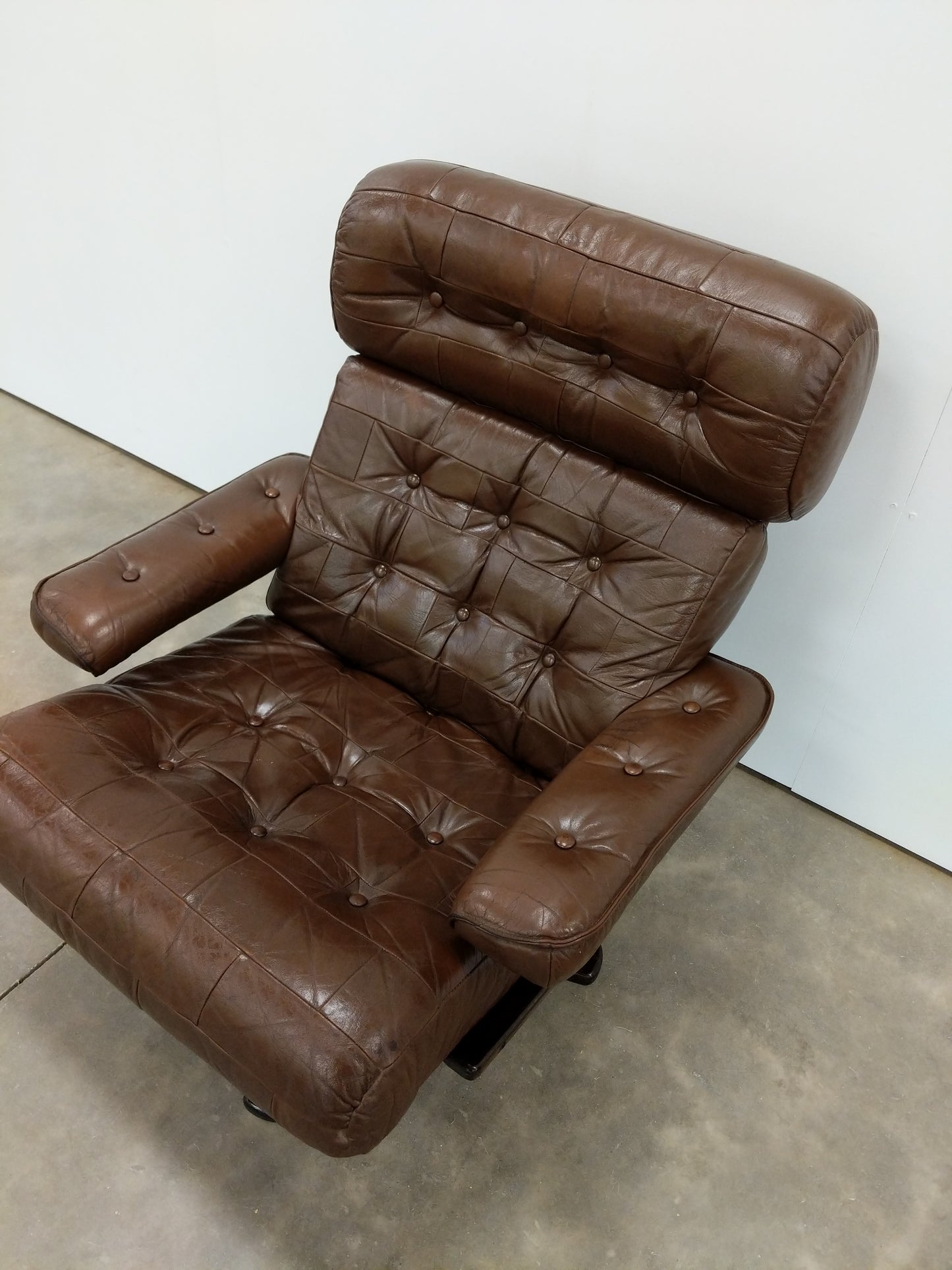 Vintage Danish Modern Leather Lounge Chair