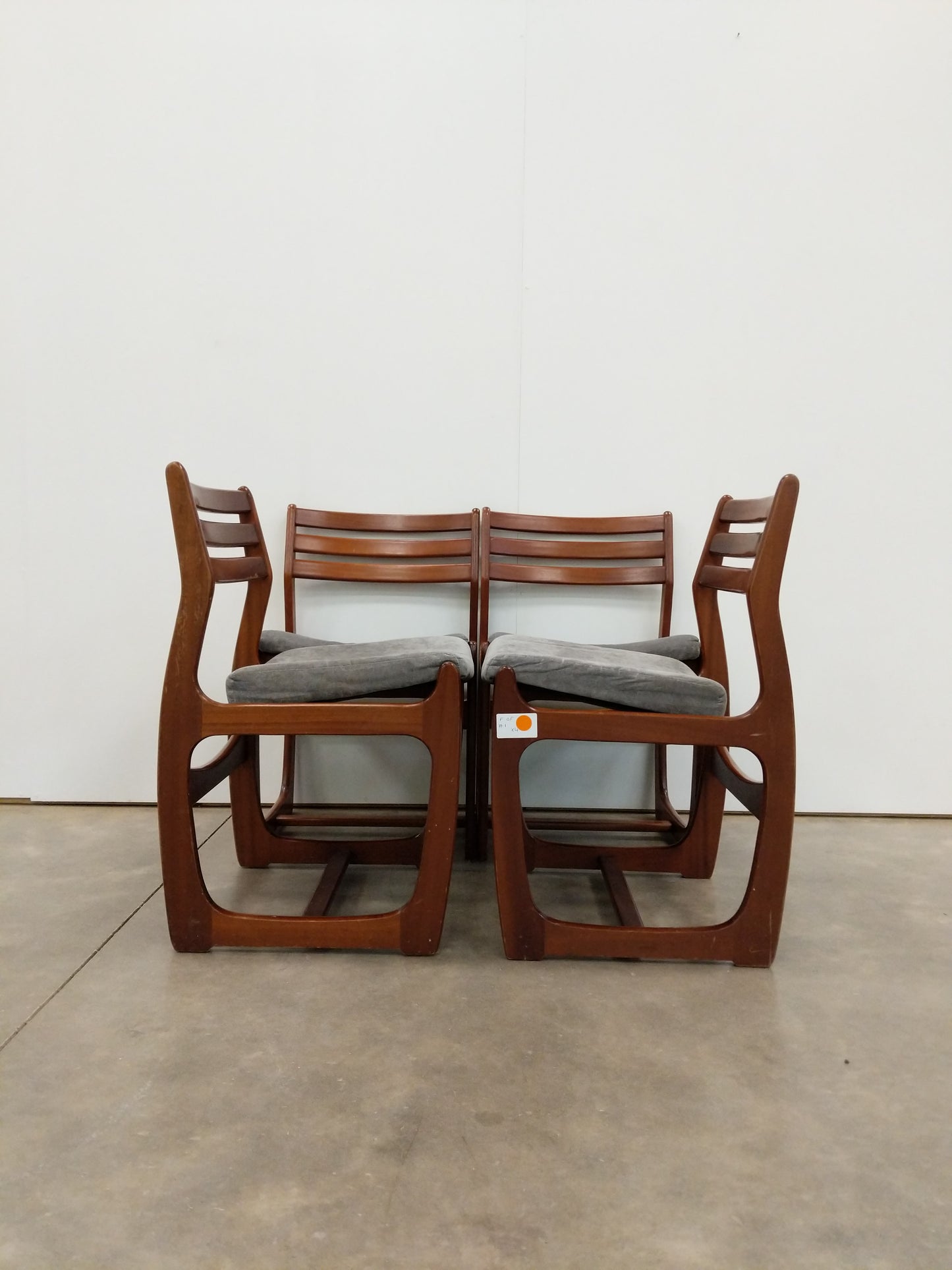 Set of 4 Vintage Mid Century Modern Dining Chairs by Portwood
