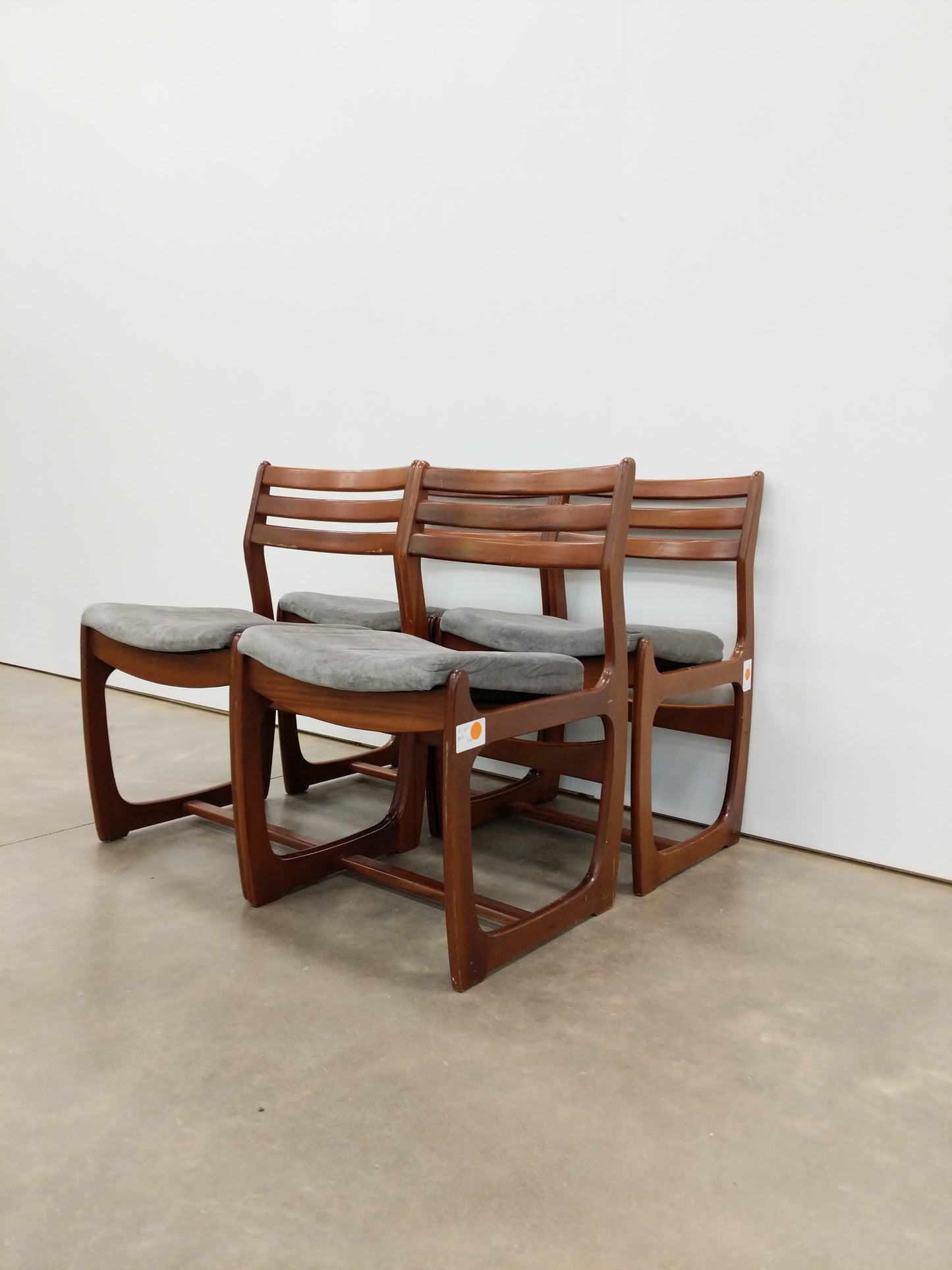 Set of 4 Vintage Mid Century Modern Dining Chairs by Portwood