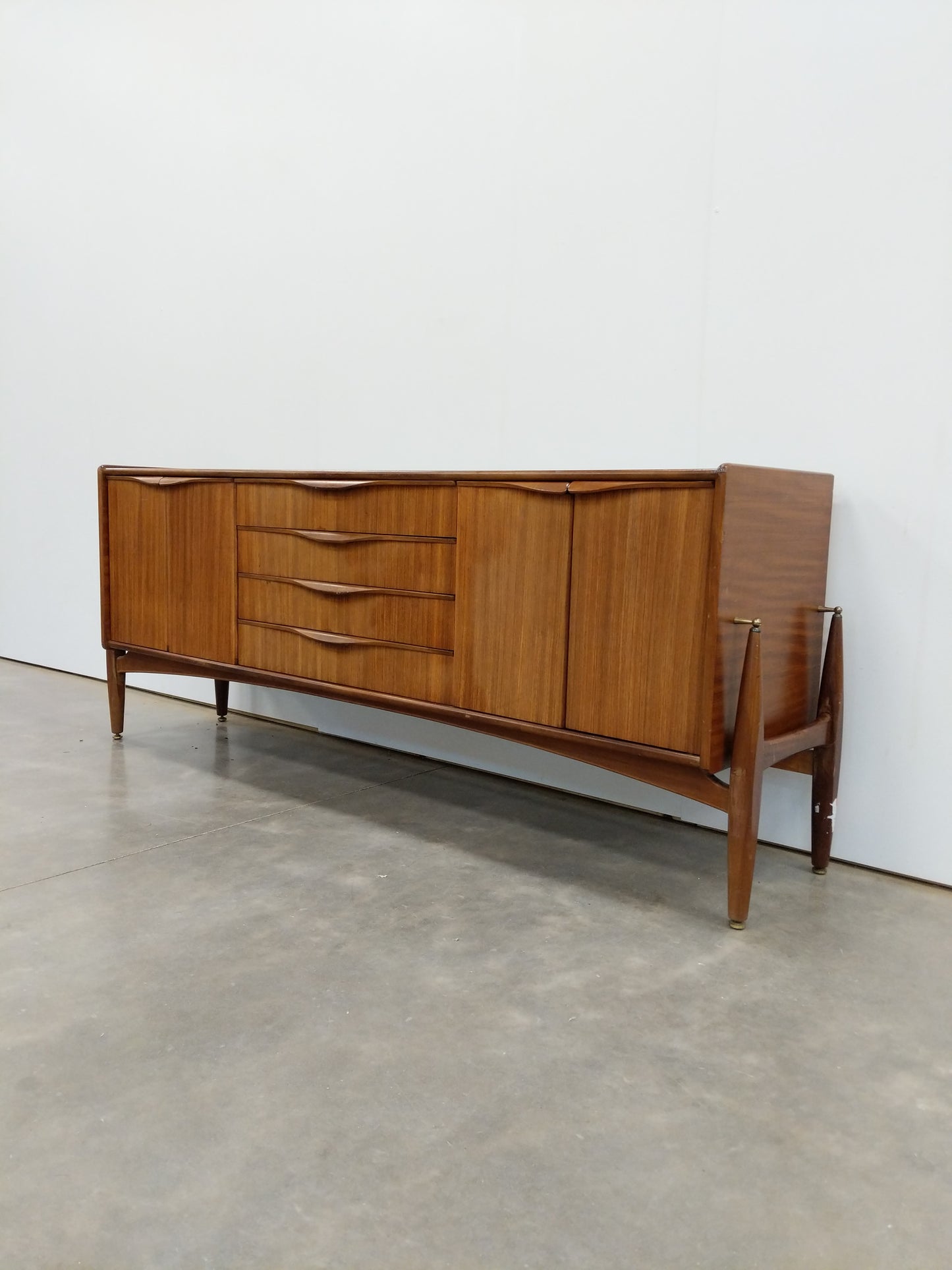 Vintage Mid Century Modern Teak Credenza by Elliotts of Newbury