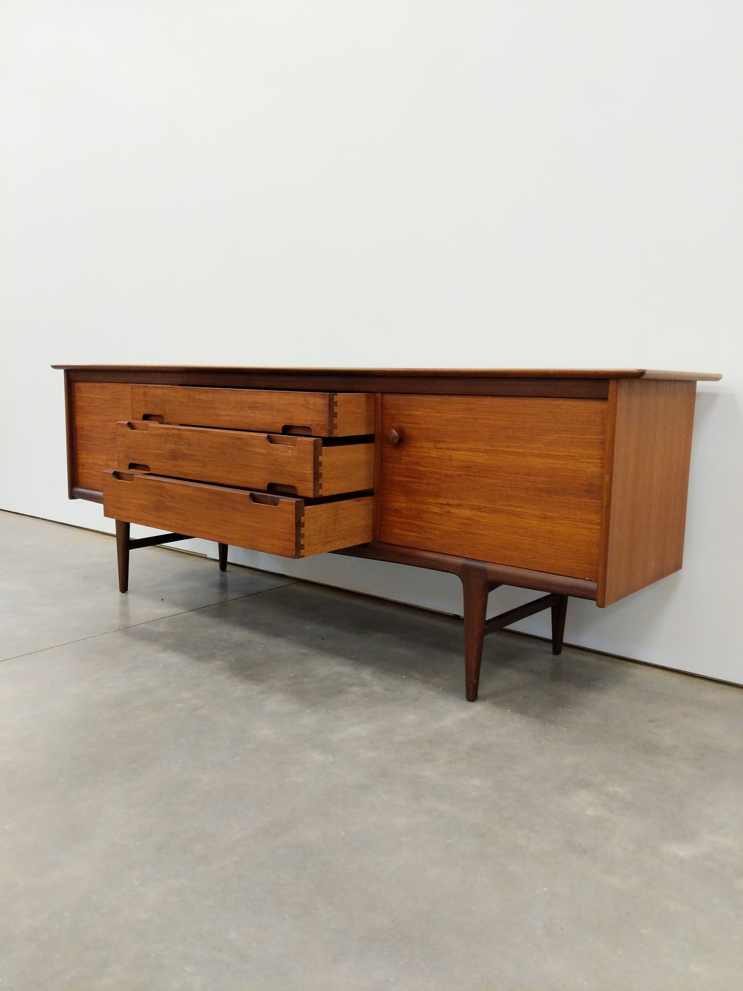 Vintage Mid Century Modern Teak Credenza by Younger