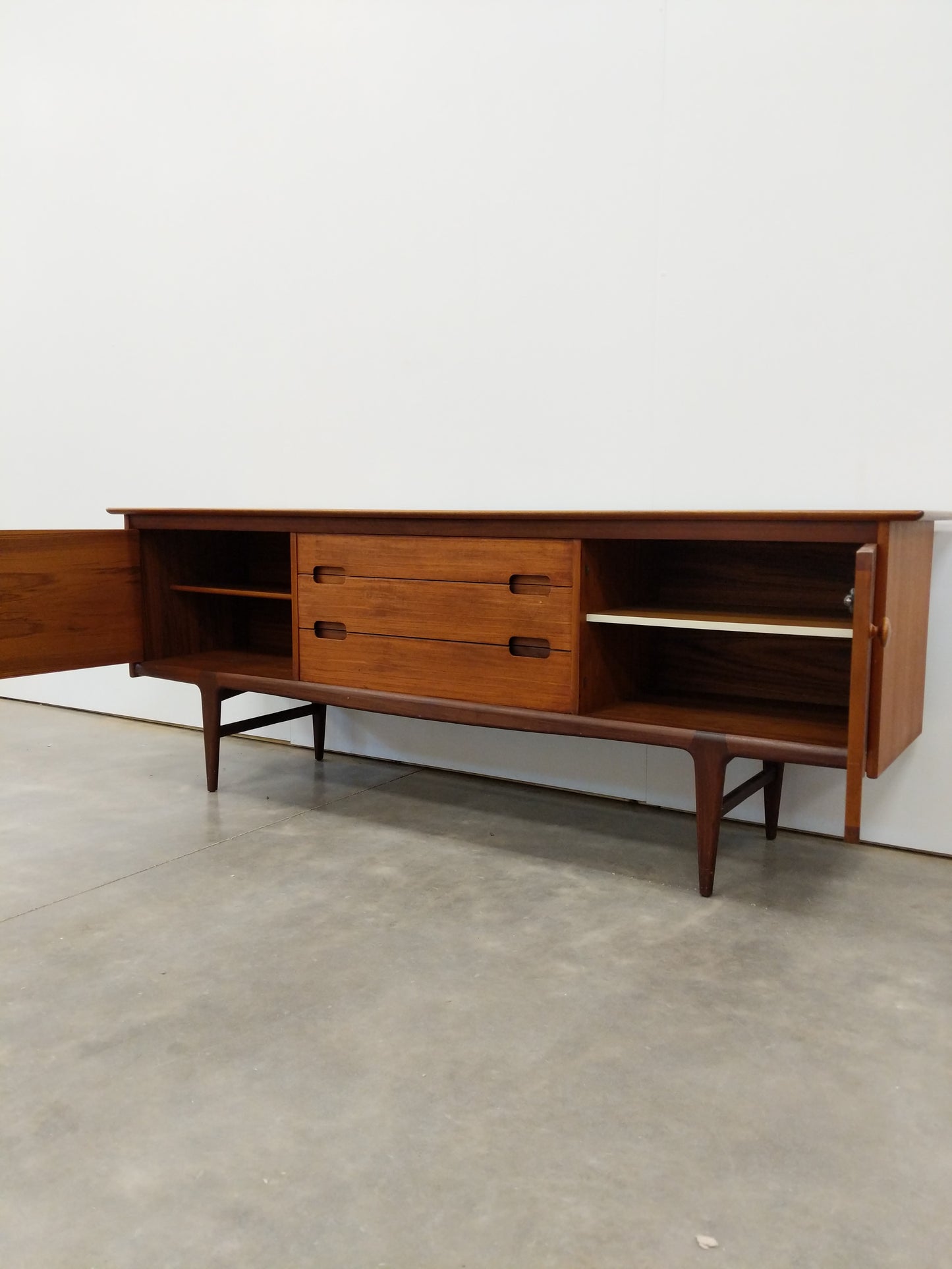 Vintage Mid Century Modern Teak Credenza by Younger