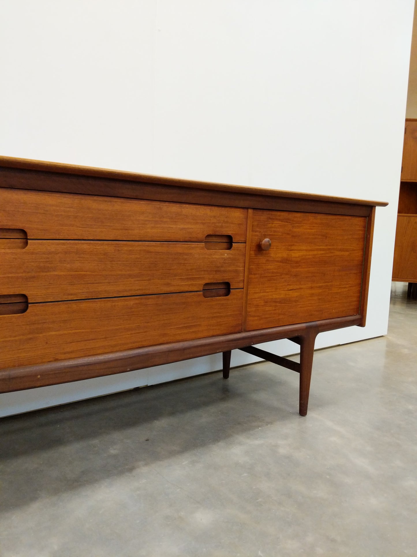 Vintage Mid Century Modern Teak Credenza by Younger