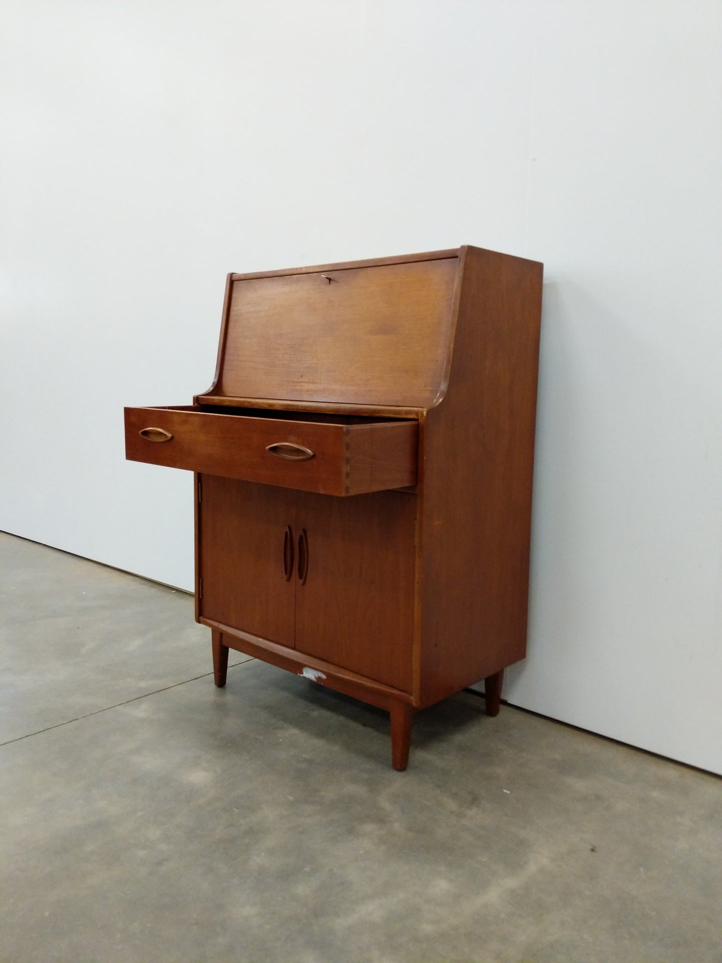 Vintage Mid Century Modern Teak Secretary Desk by Jentique