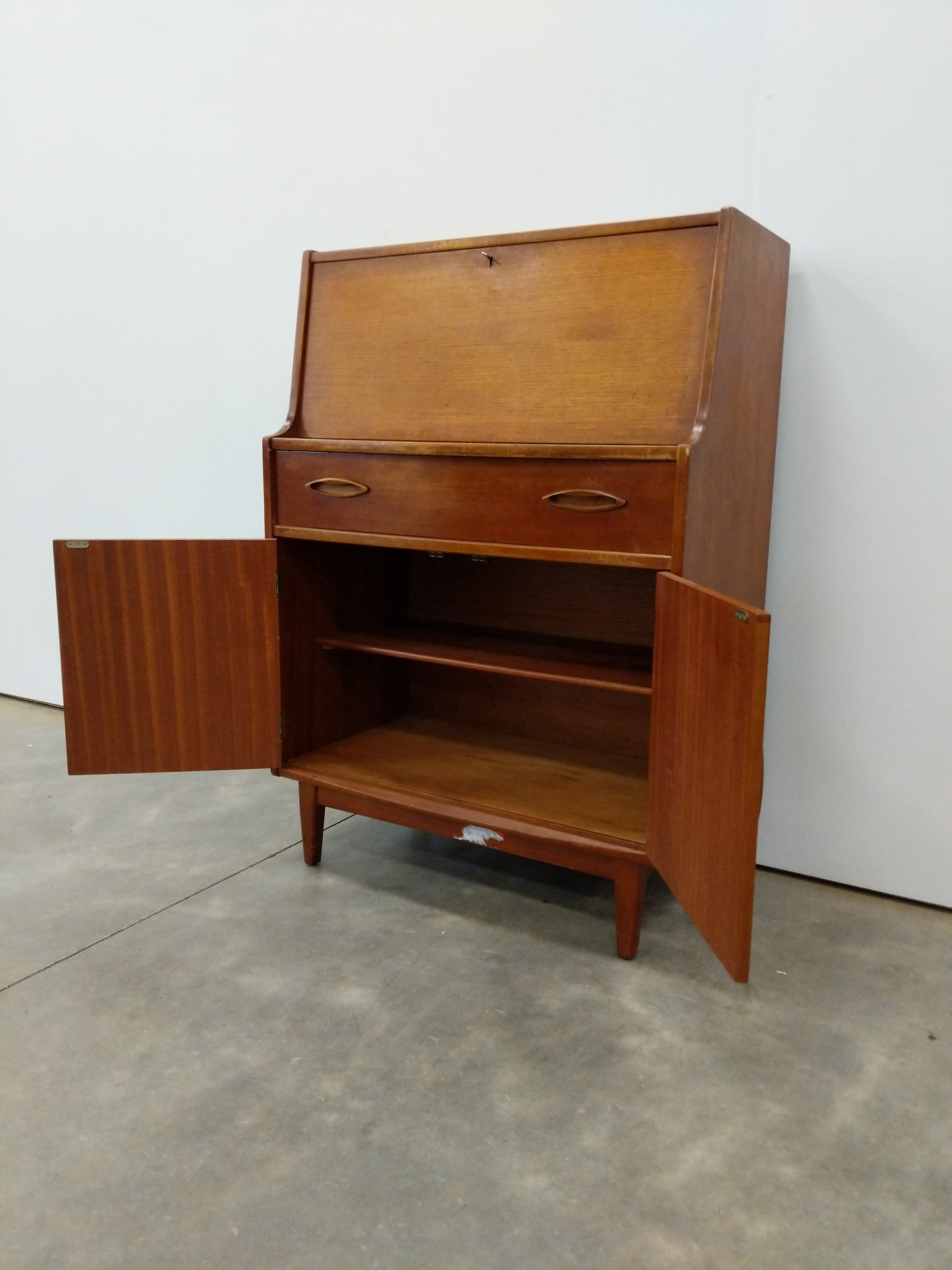 Vintage Mid Century Modern Teak Secretary Desk by Jentique