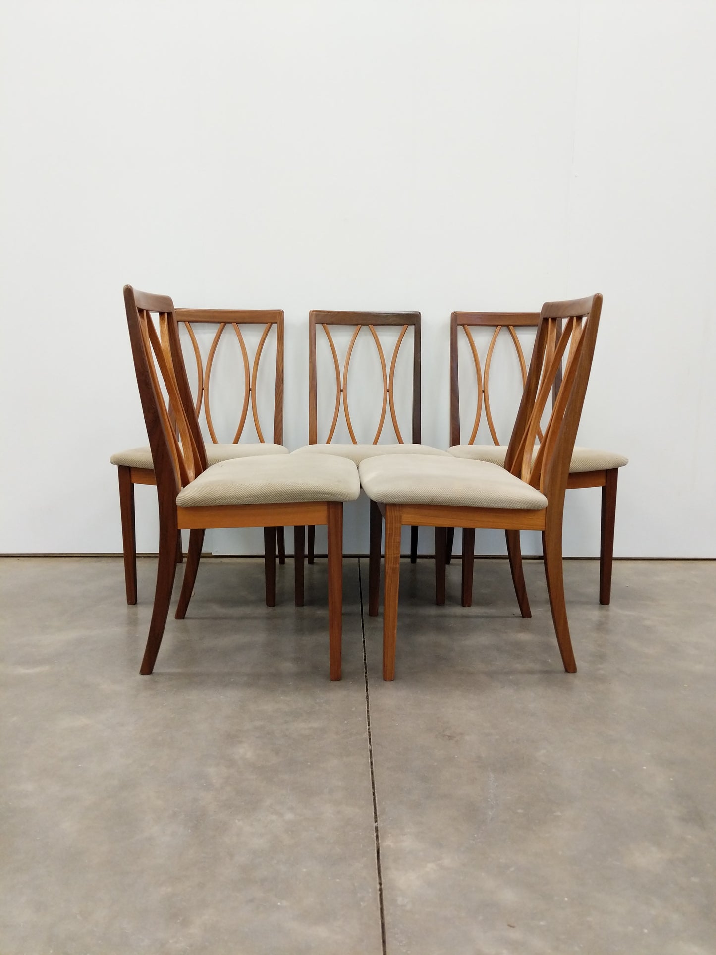 Set of 5 Vintage Mid Century Modern Dining Chairs by G Plan