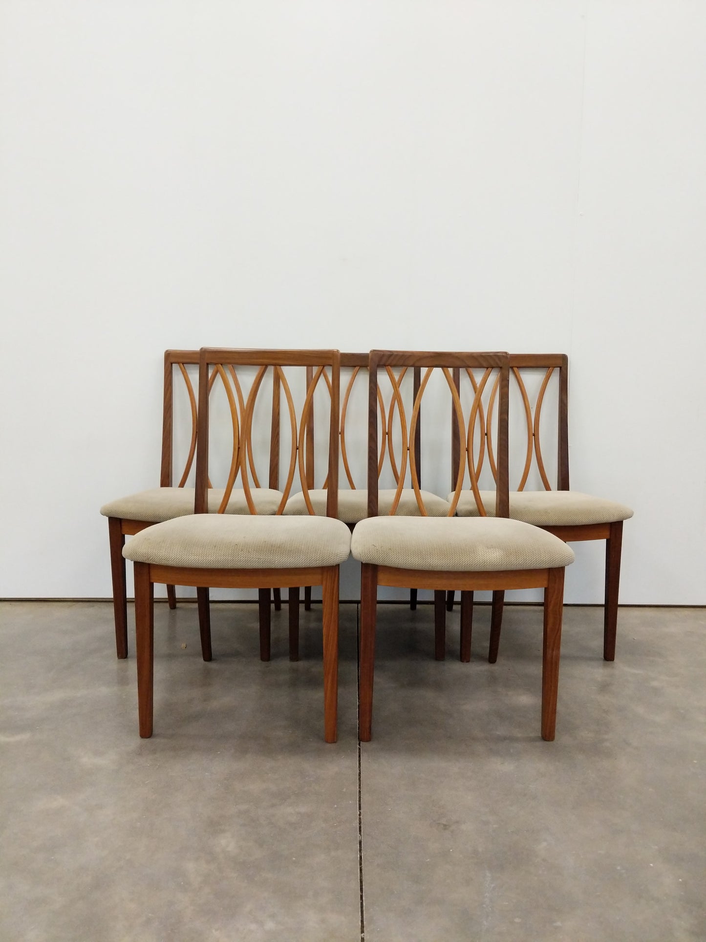 Set of 5 Vintage Mid Century Modern Dining Chairs by G Plan