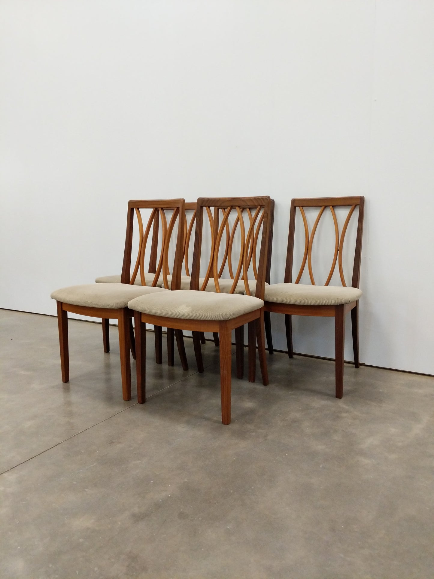 Set of 5 Vintage Mid Century Modern Dining Chairs by G Plan