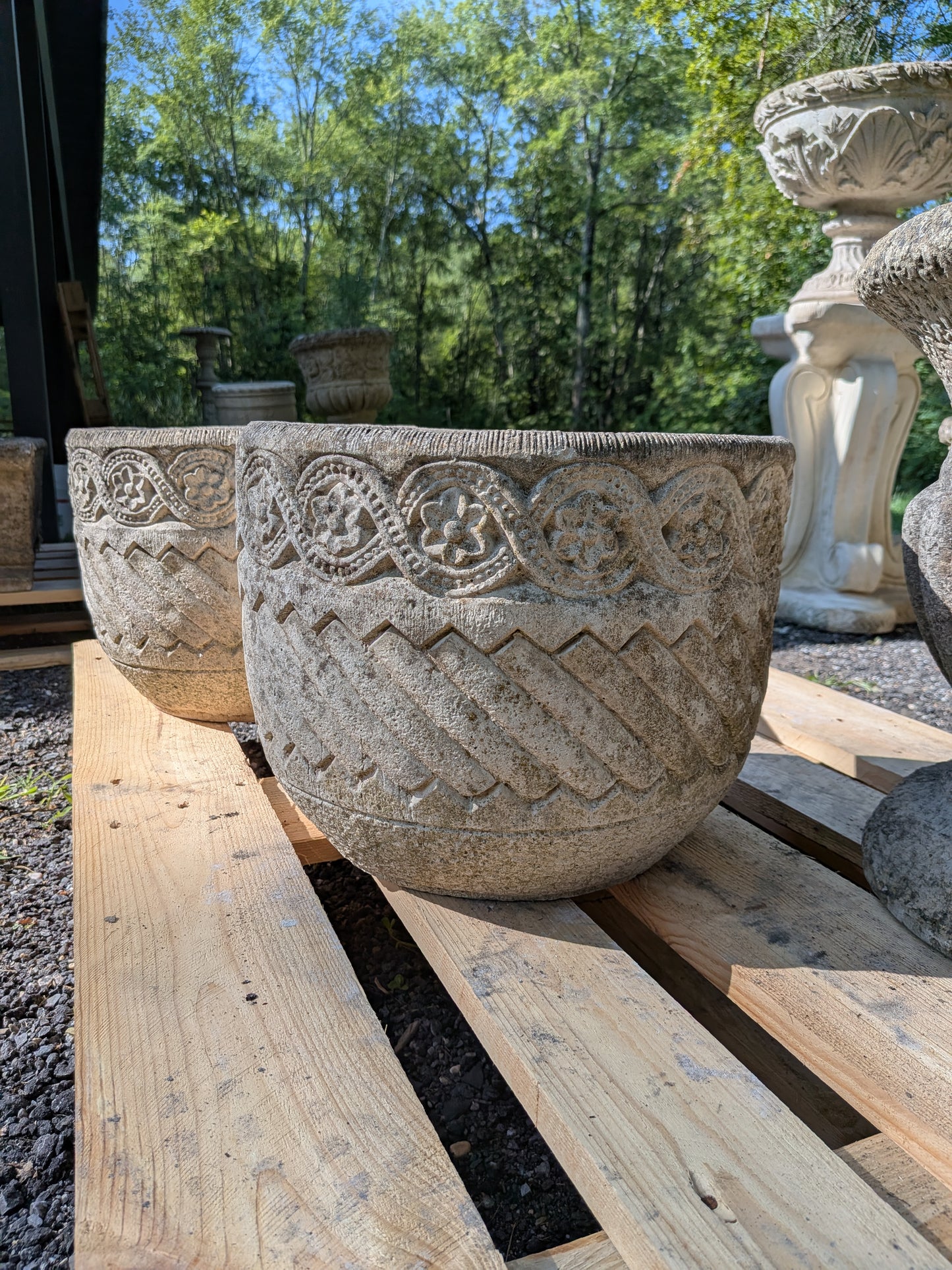 British Cast Stone Planters / Jardinieres