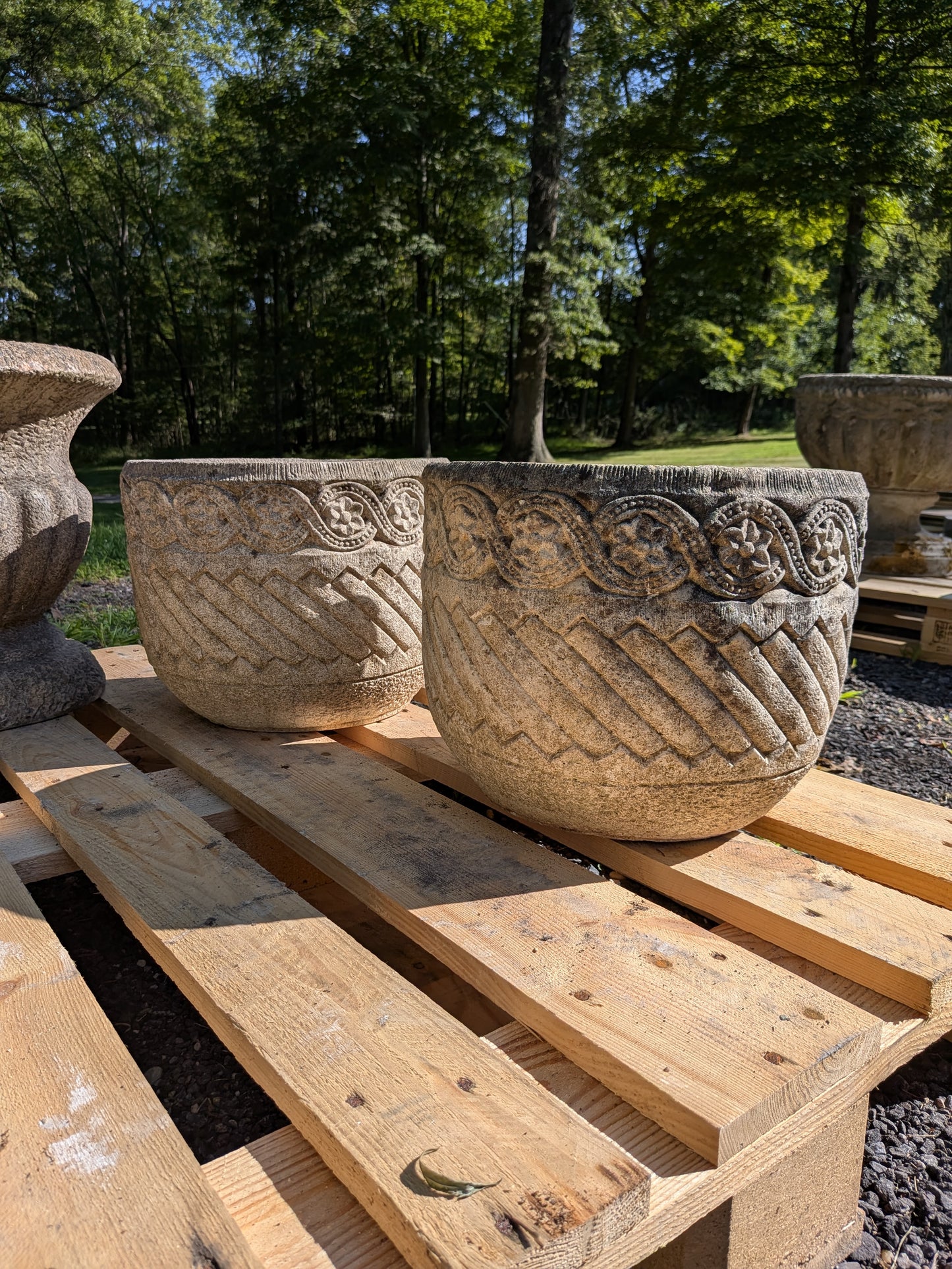 British Cast Stone Planters / Jardinieres