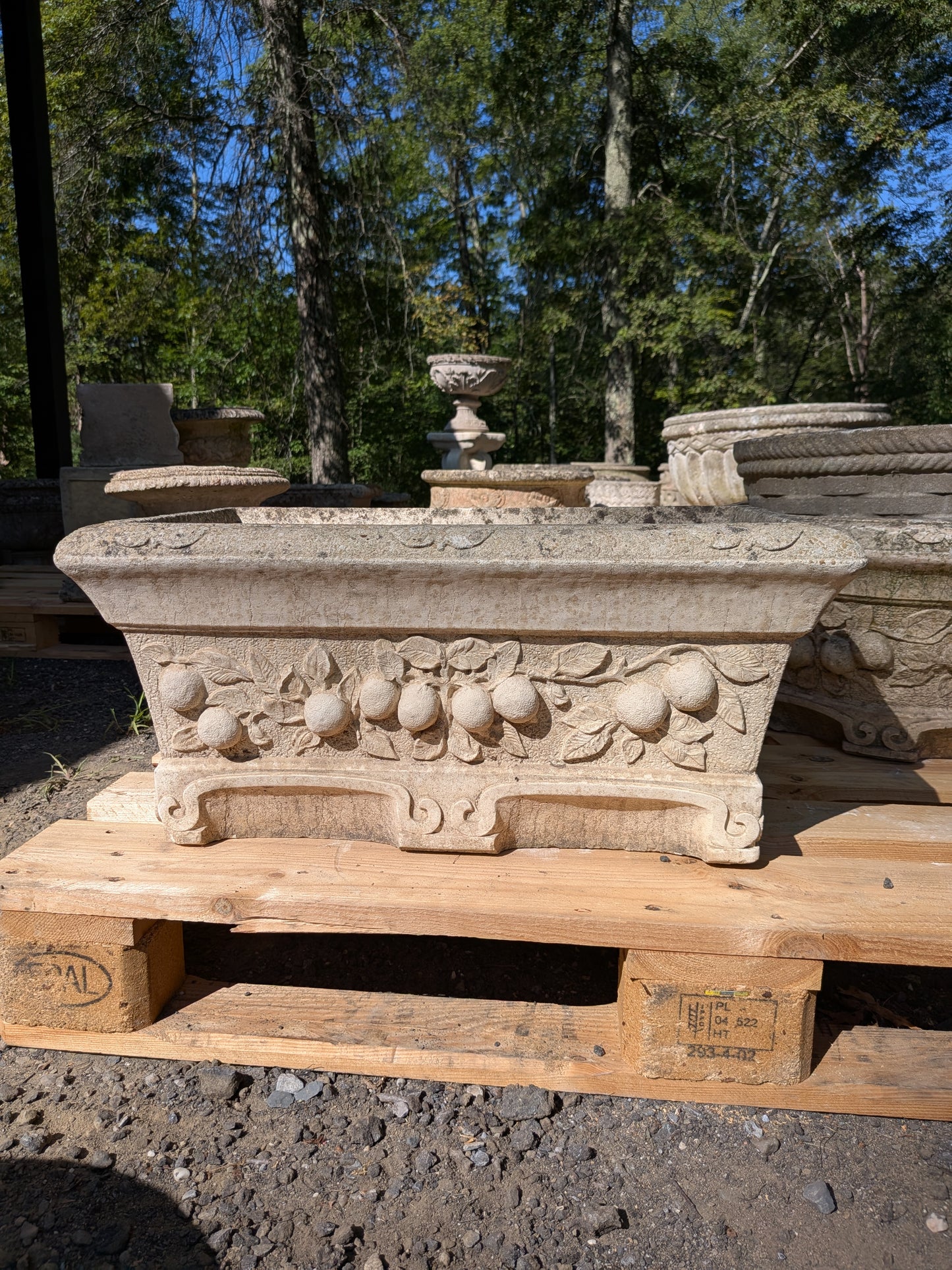 British Cast Stone Trough Planter / Jardiniere