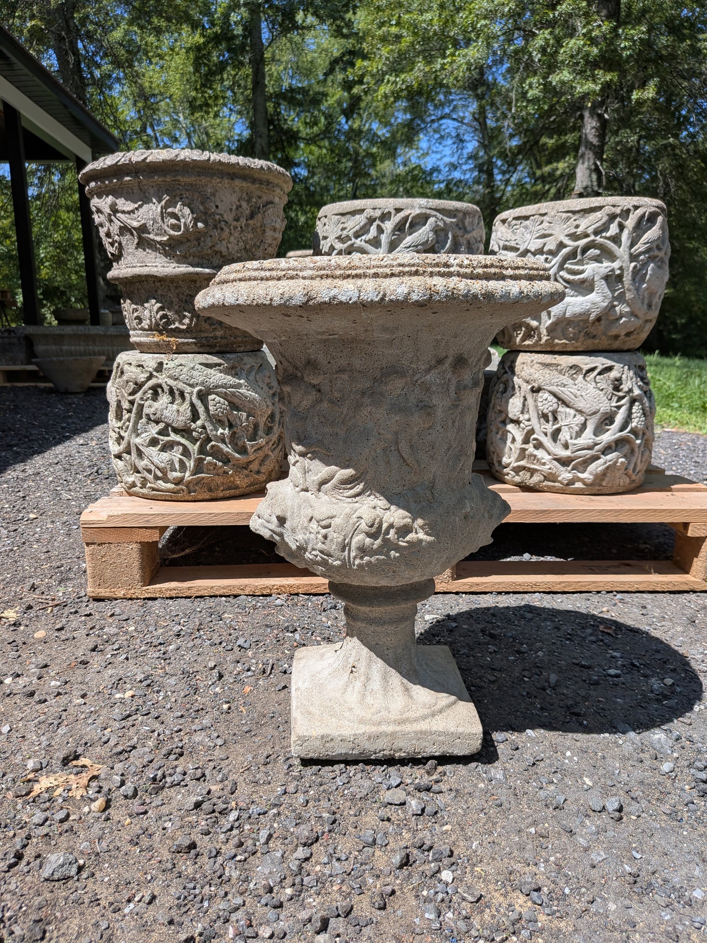 British Cast Stone Planter / Urn / Jardiniere