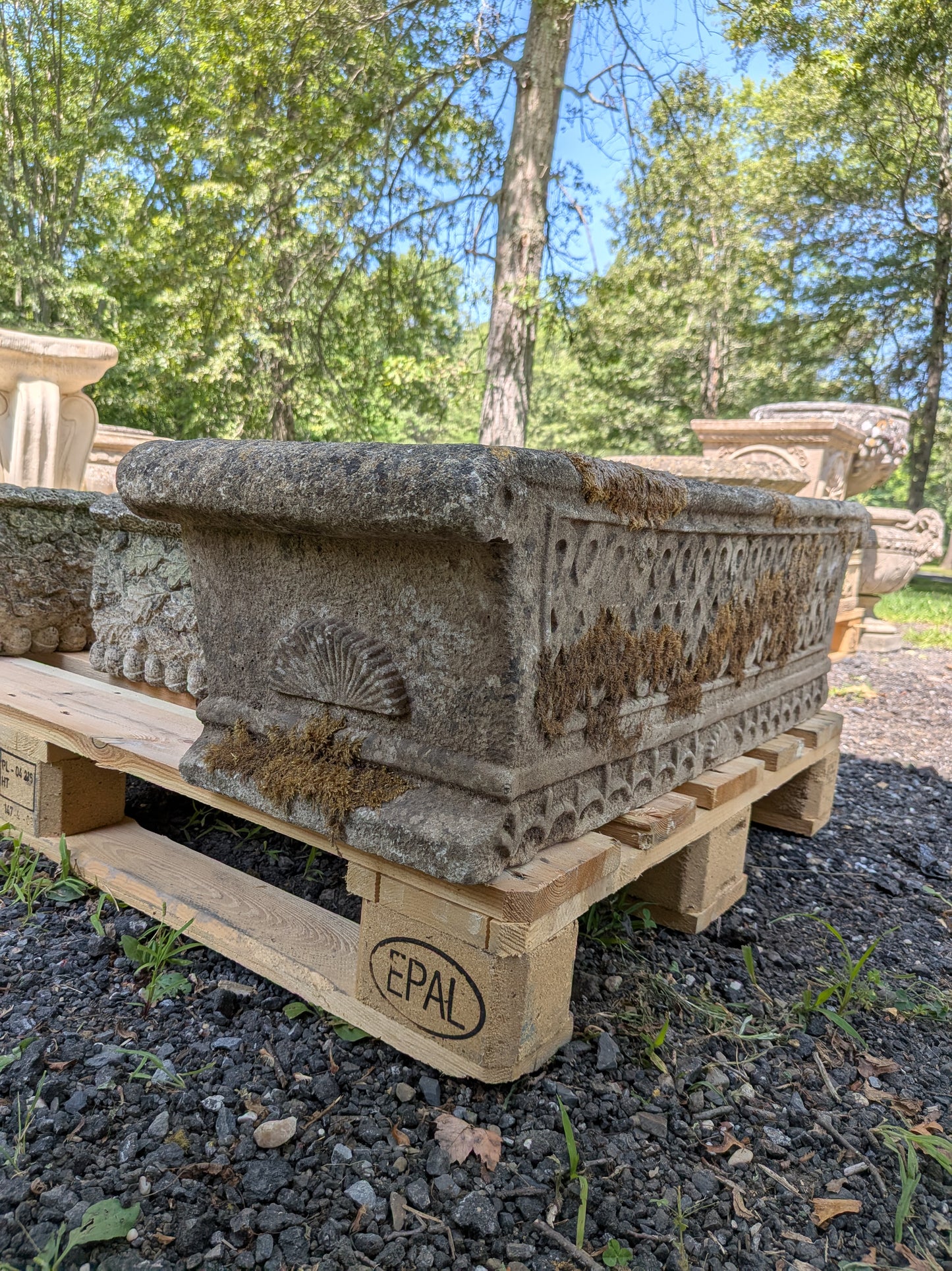 British Cast Stone Trough Planter / Jardiniere