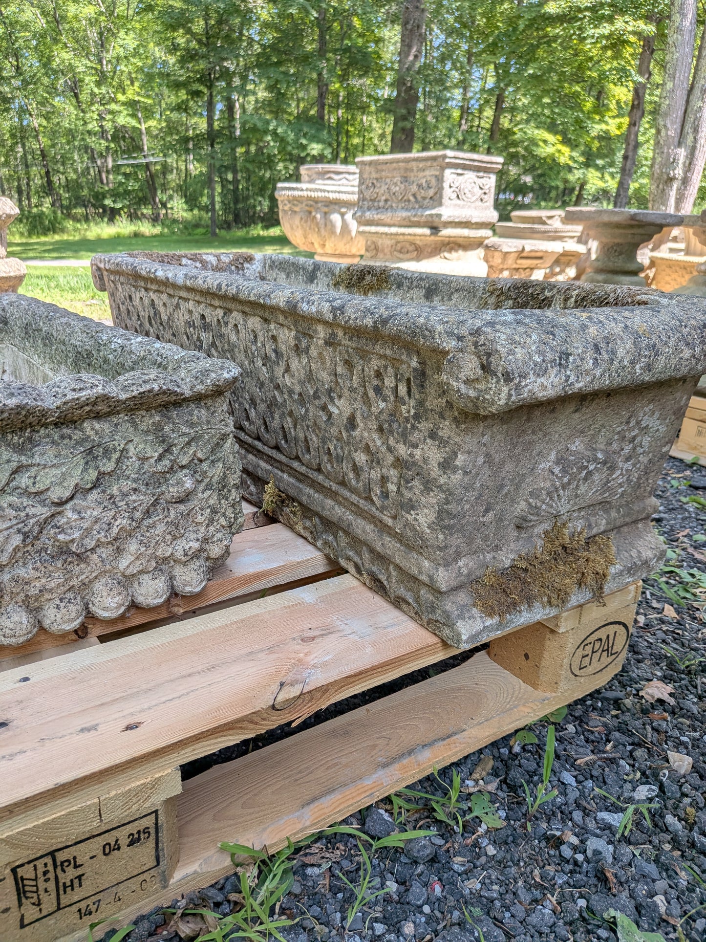 British Cast Stone Trough Planter / Jardiniere