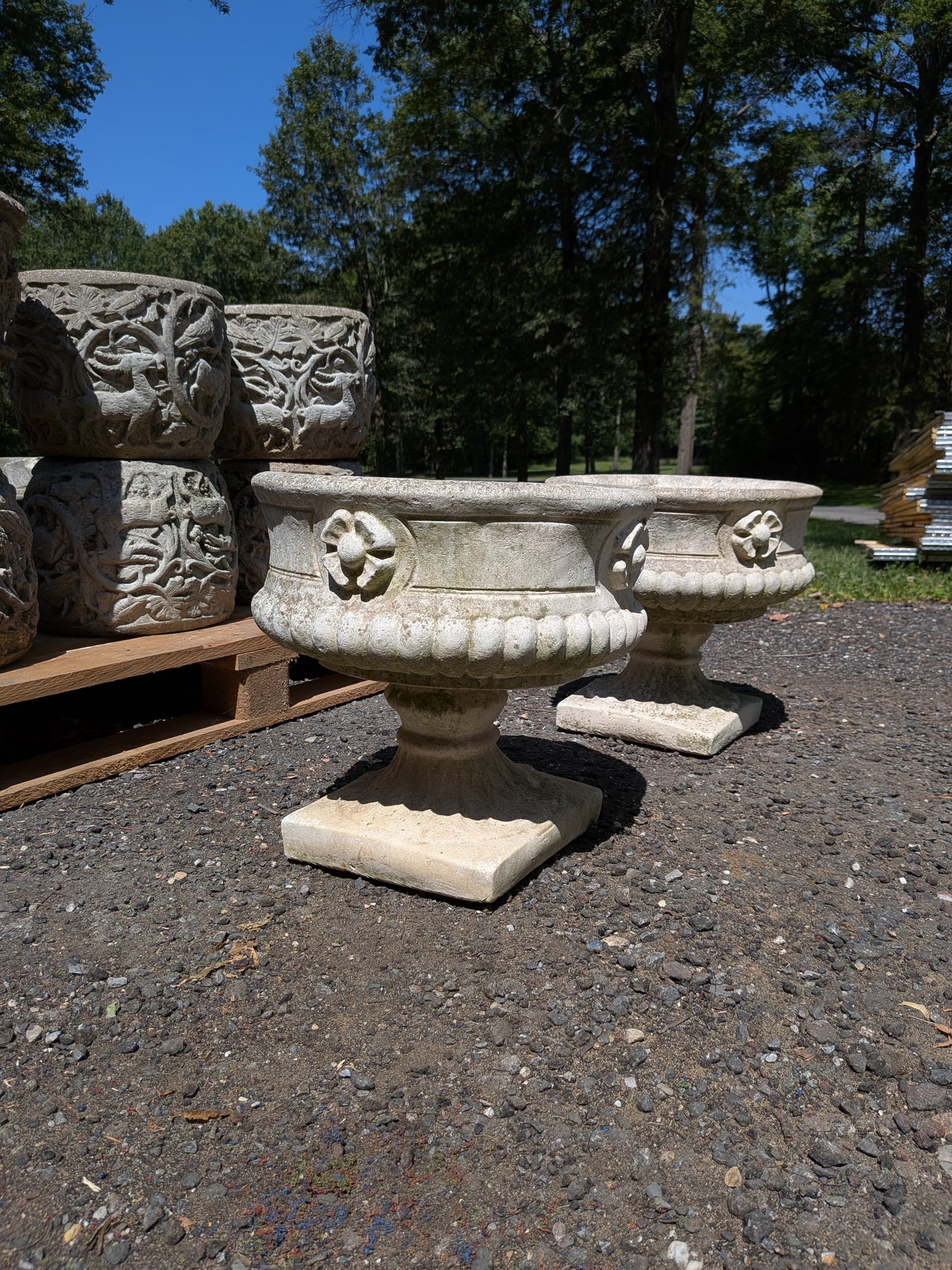 British Cast Stone Planters / Jardinieres