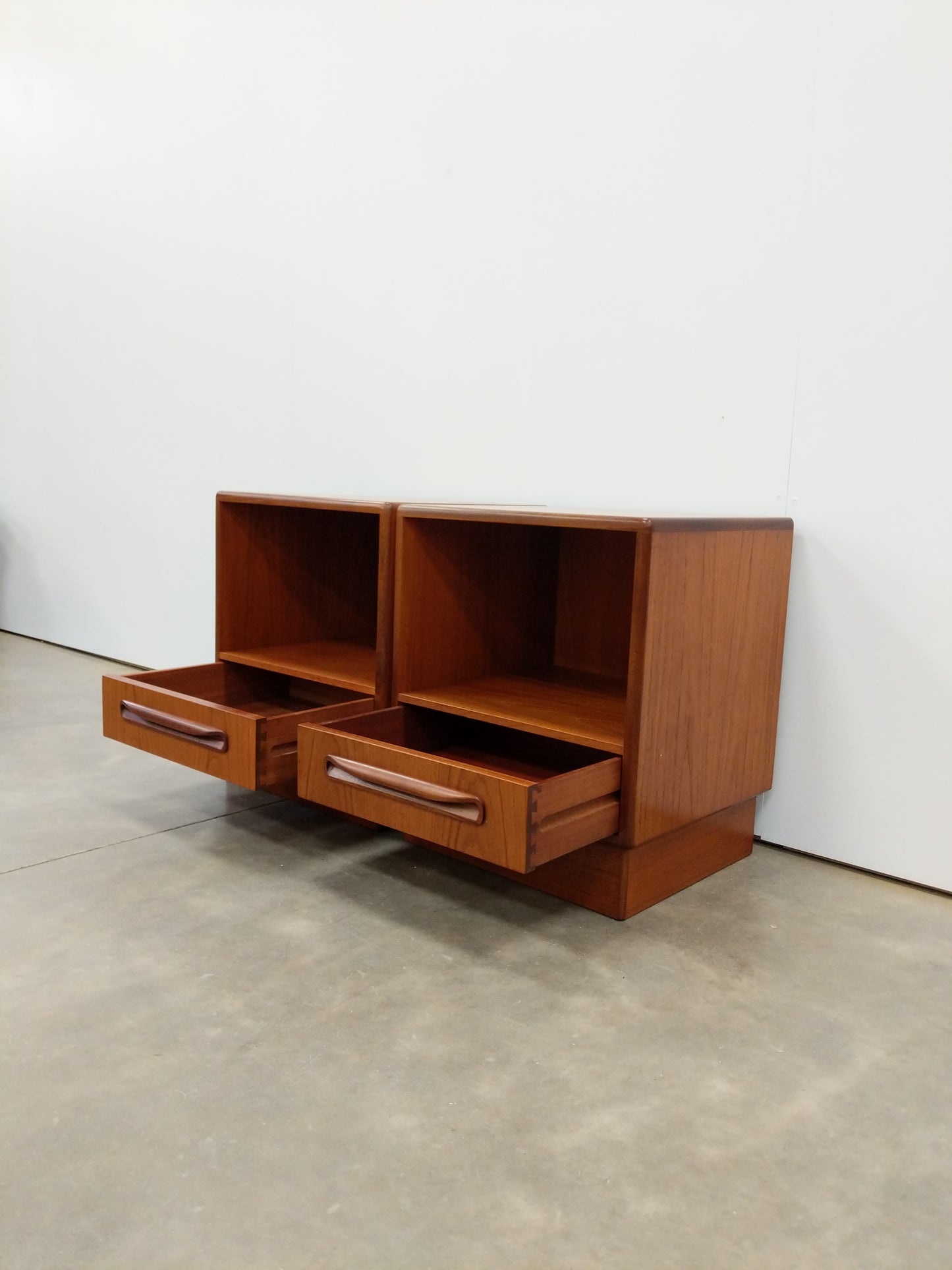 Pair of Vintage Mid Century Modern Teak Nightstands by G Plan