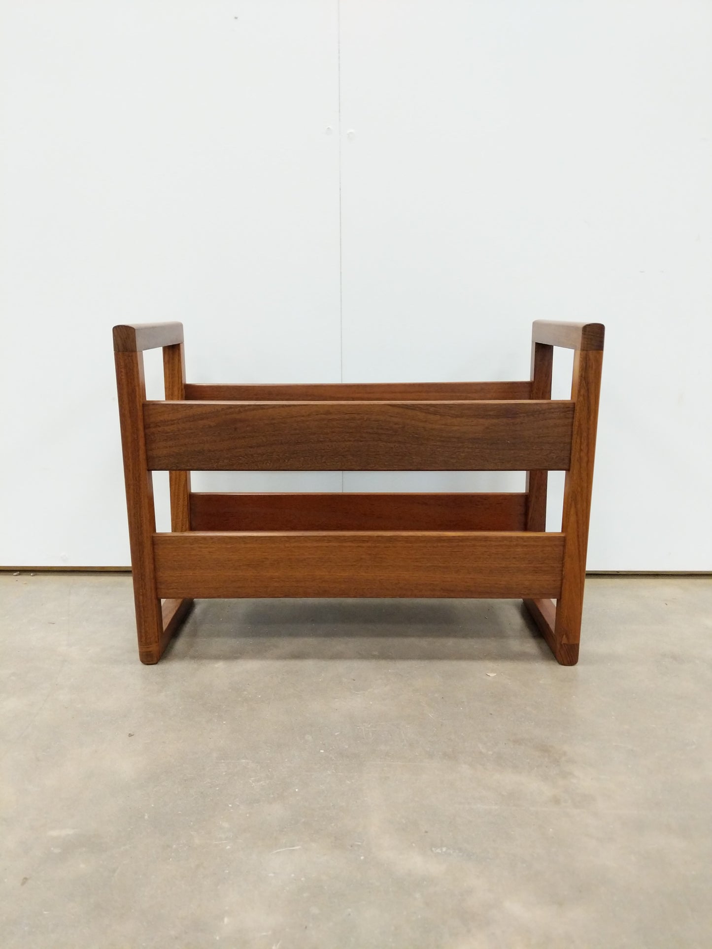 Vintage Mid Century Modern Teak Record / Magazine Holder