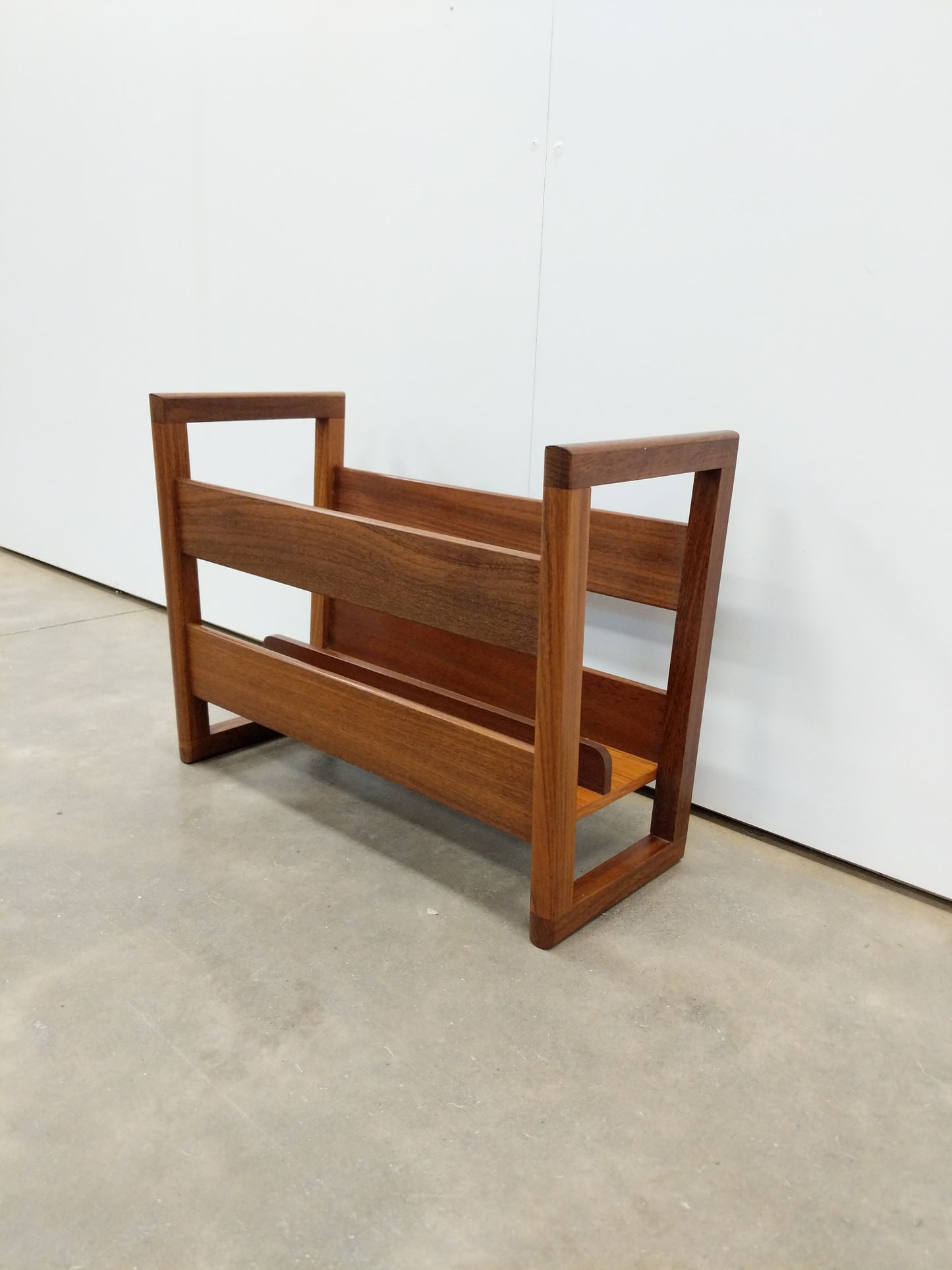Vintage Mid Century Modern Teak Record / Magazine Holder