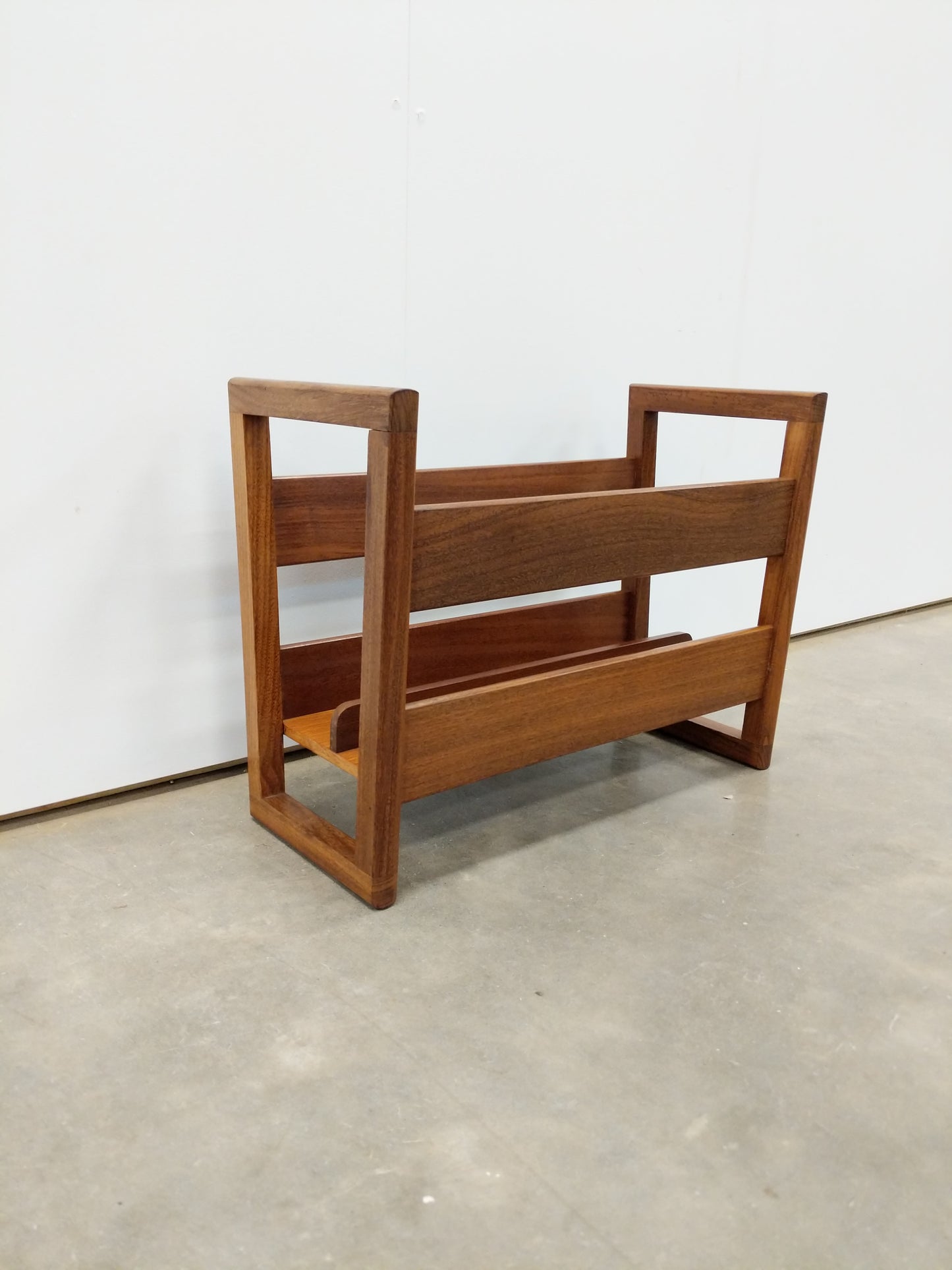 Vintage Mid Century Modern Teak Record / Magazine Holder
