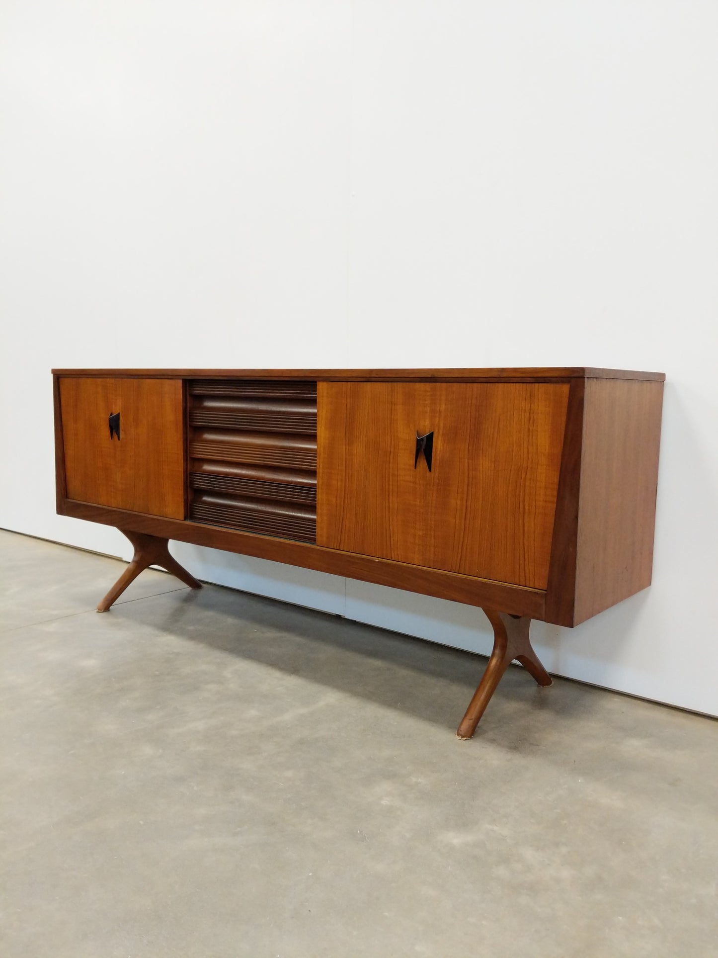 Vintage Mid Century Modern Teak Credenza by Elliotts of Newbury