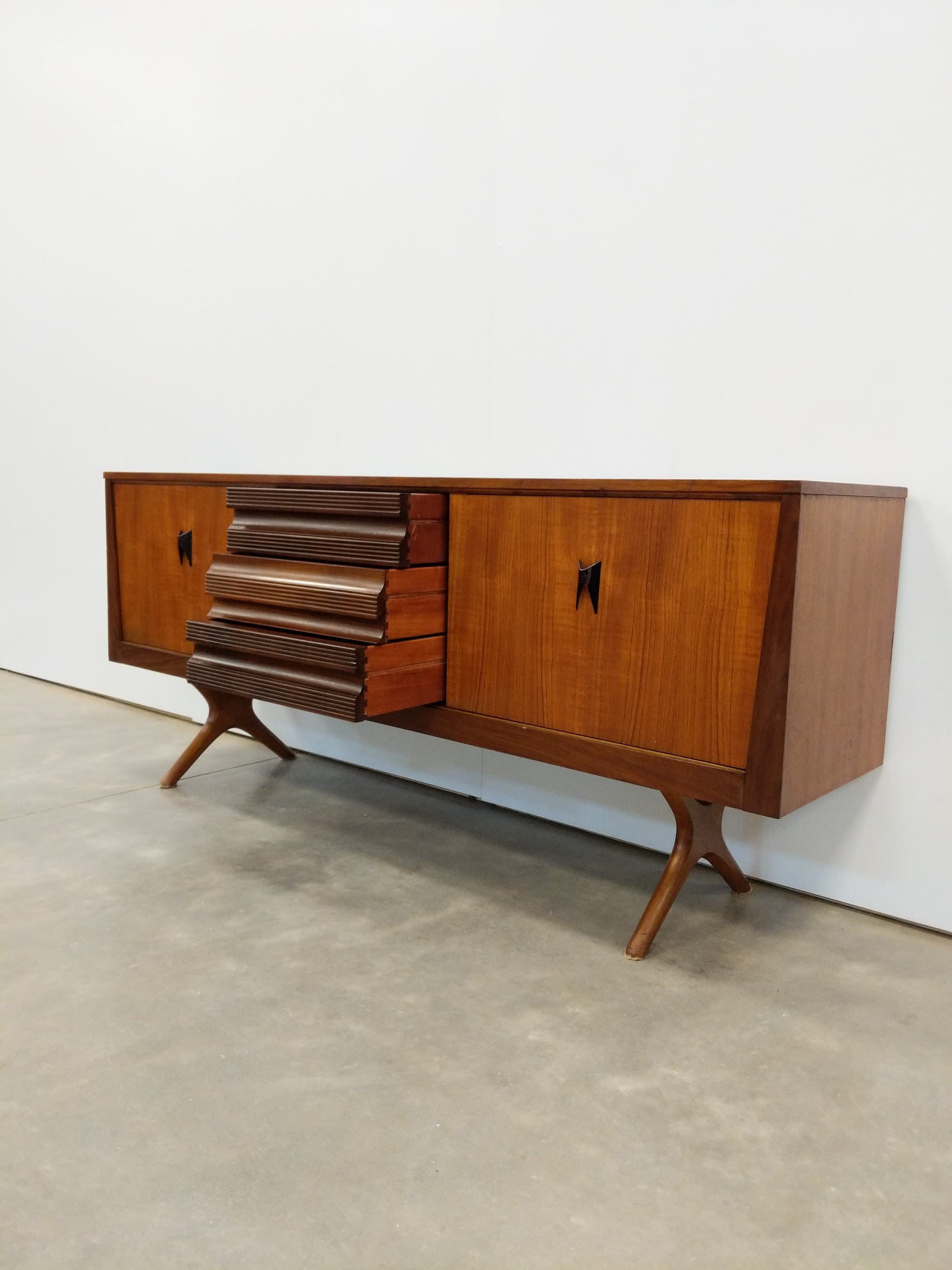 Vintage Mid Century Modern Teak Credenza by Elliotts of Newbury