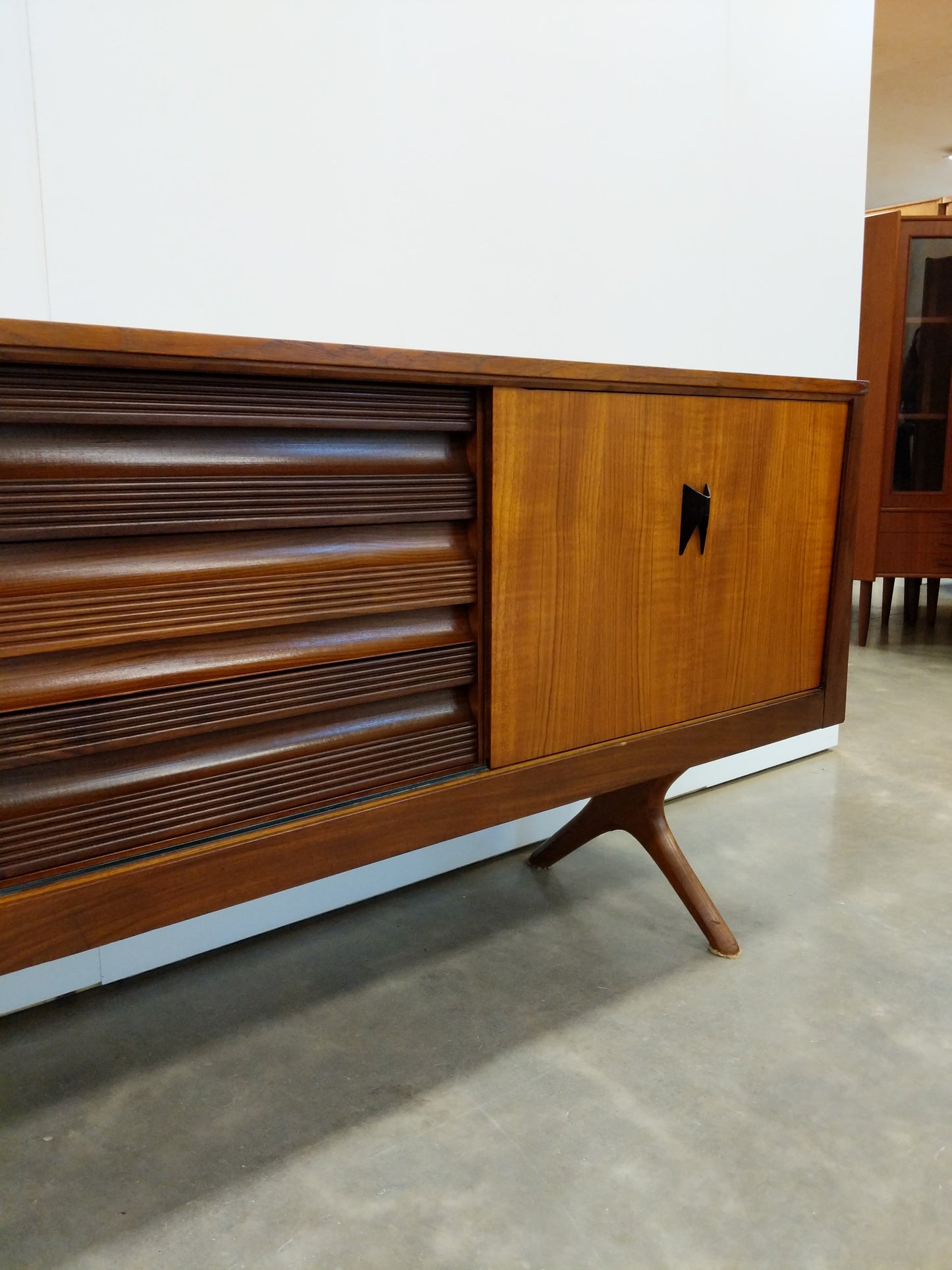 Vintage Mid Century Modern Teak Credenza by Elliotts of Newbury