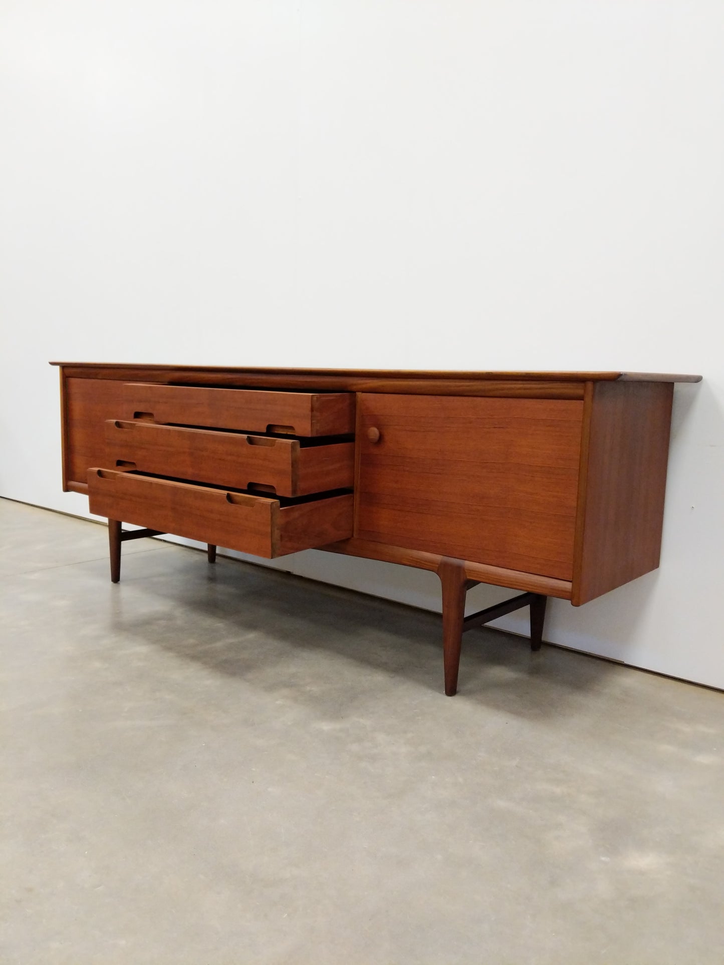 Vintage Mid Century Modern Teak Credenza by Younger